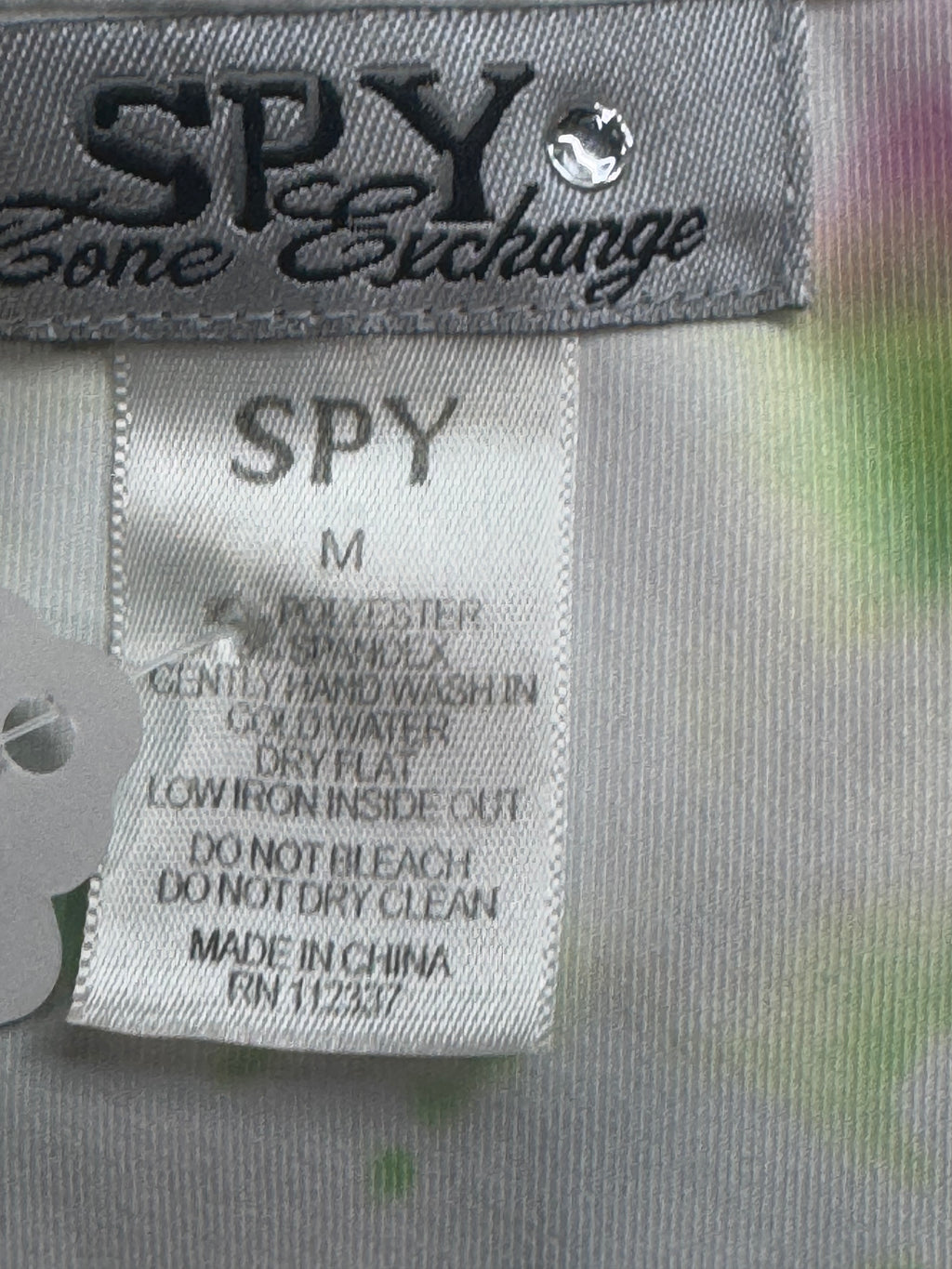 Spy Zone Exchange Watercolor Tie Dye Racerback Tank Top Beaded Floral Medium