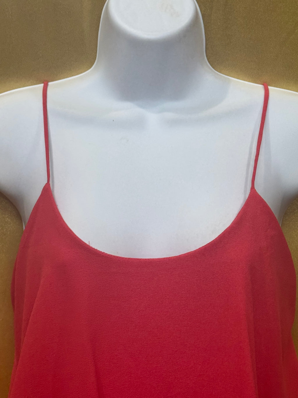 Paper Crane Coral Pink Tiered Layered Chiffon Cami Tank - Size M Made in USA