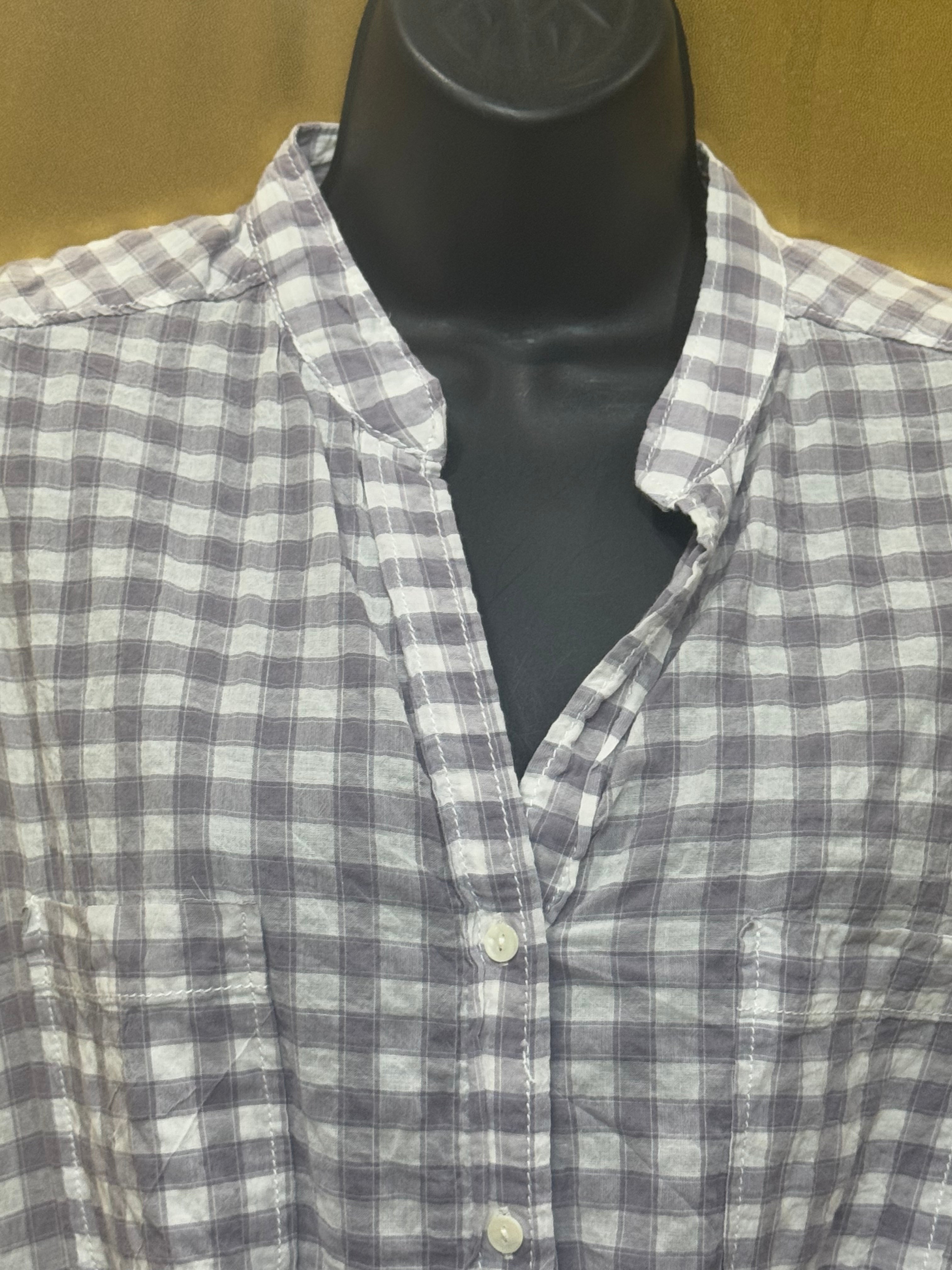 Max Studio Purple Gingham Sleeveless Tie-Front Top - Size M