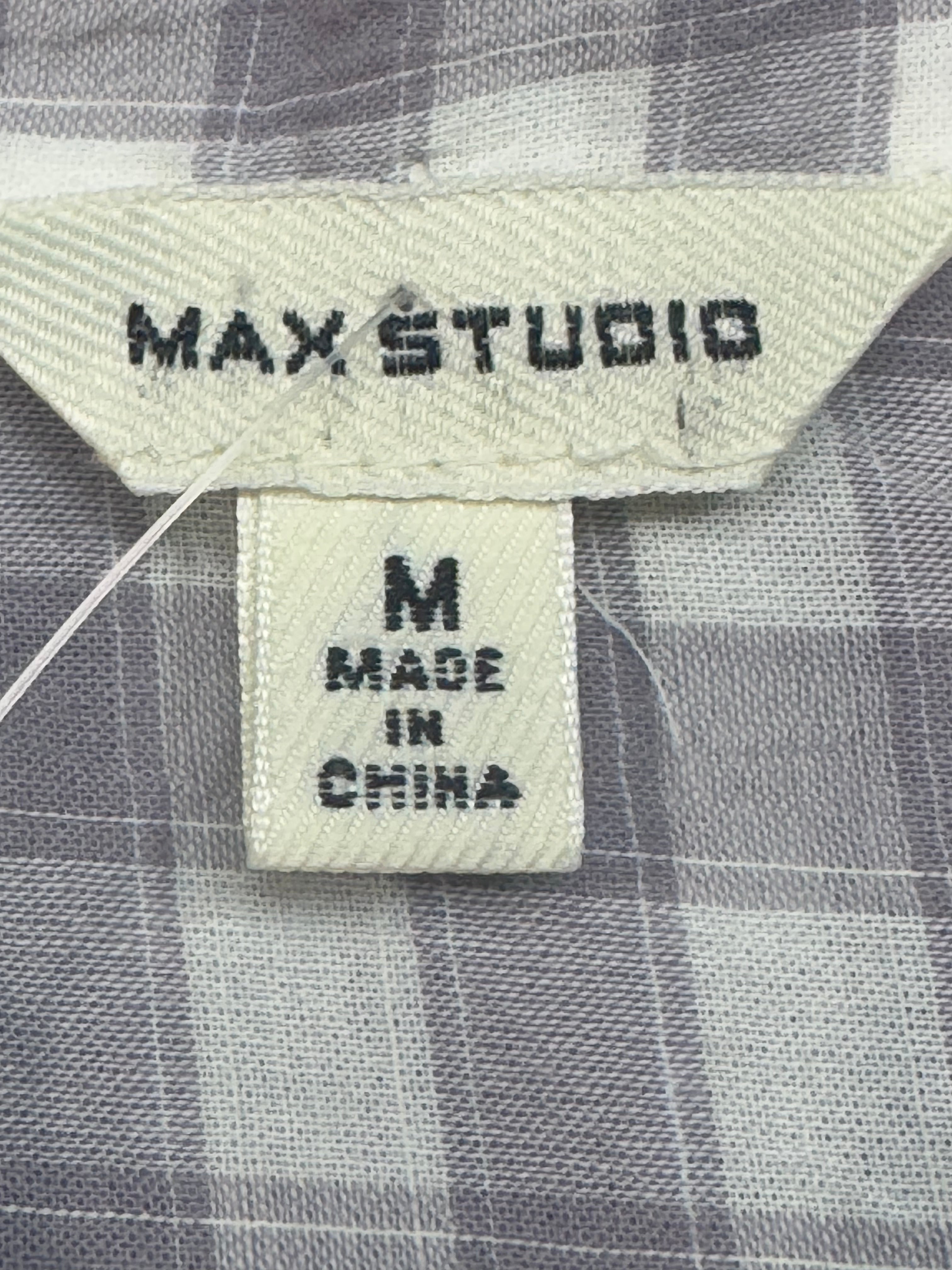 Max Studio Purple Gingham Sleeveless Tie-Front Top - Size M