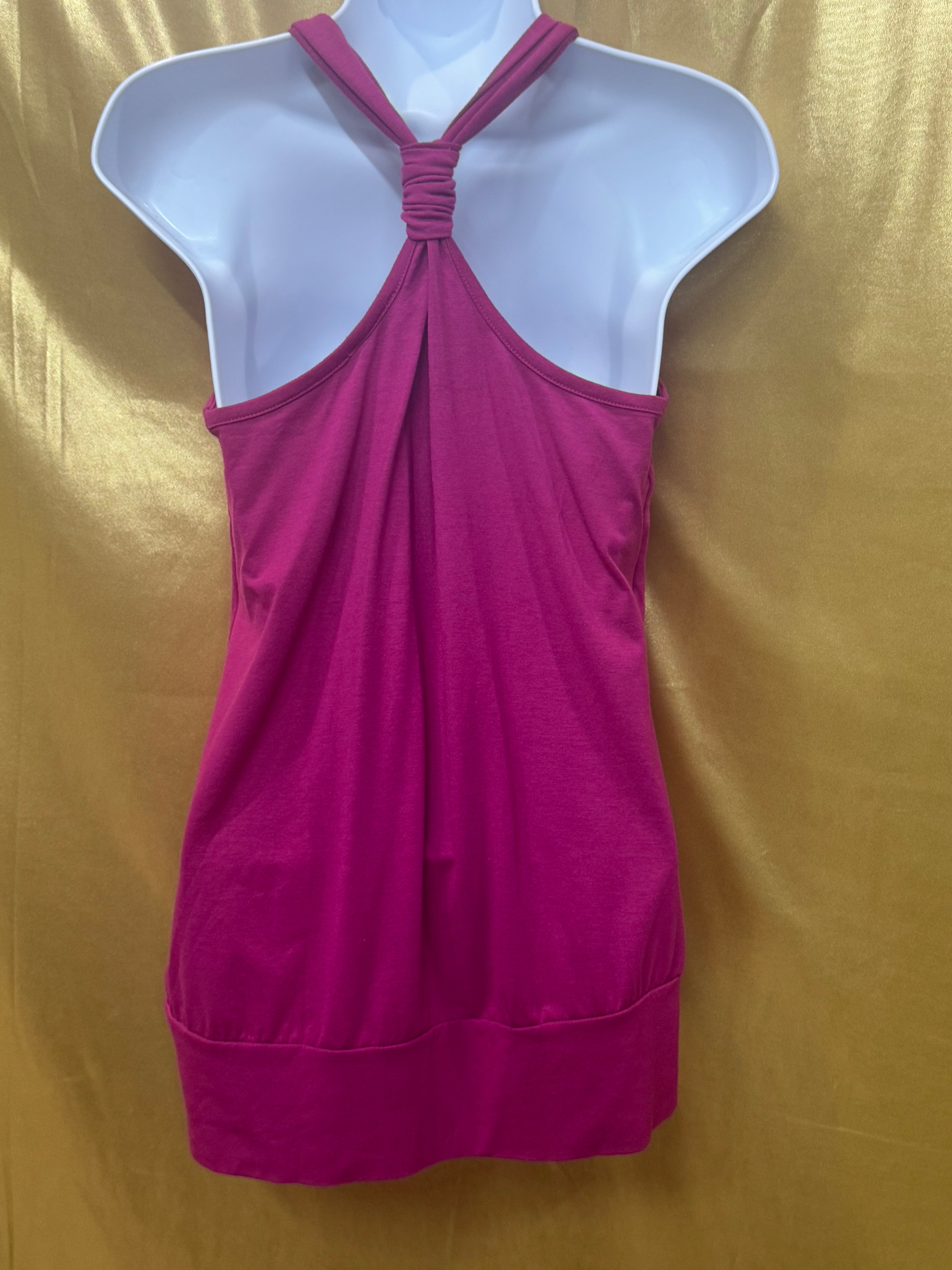 Y2K IZ Byer California Pink Beaded Halter Top M
