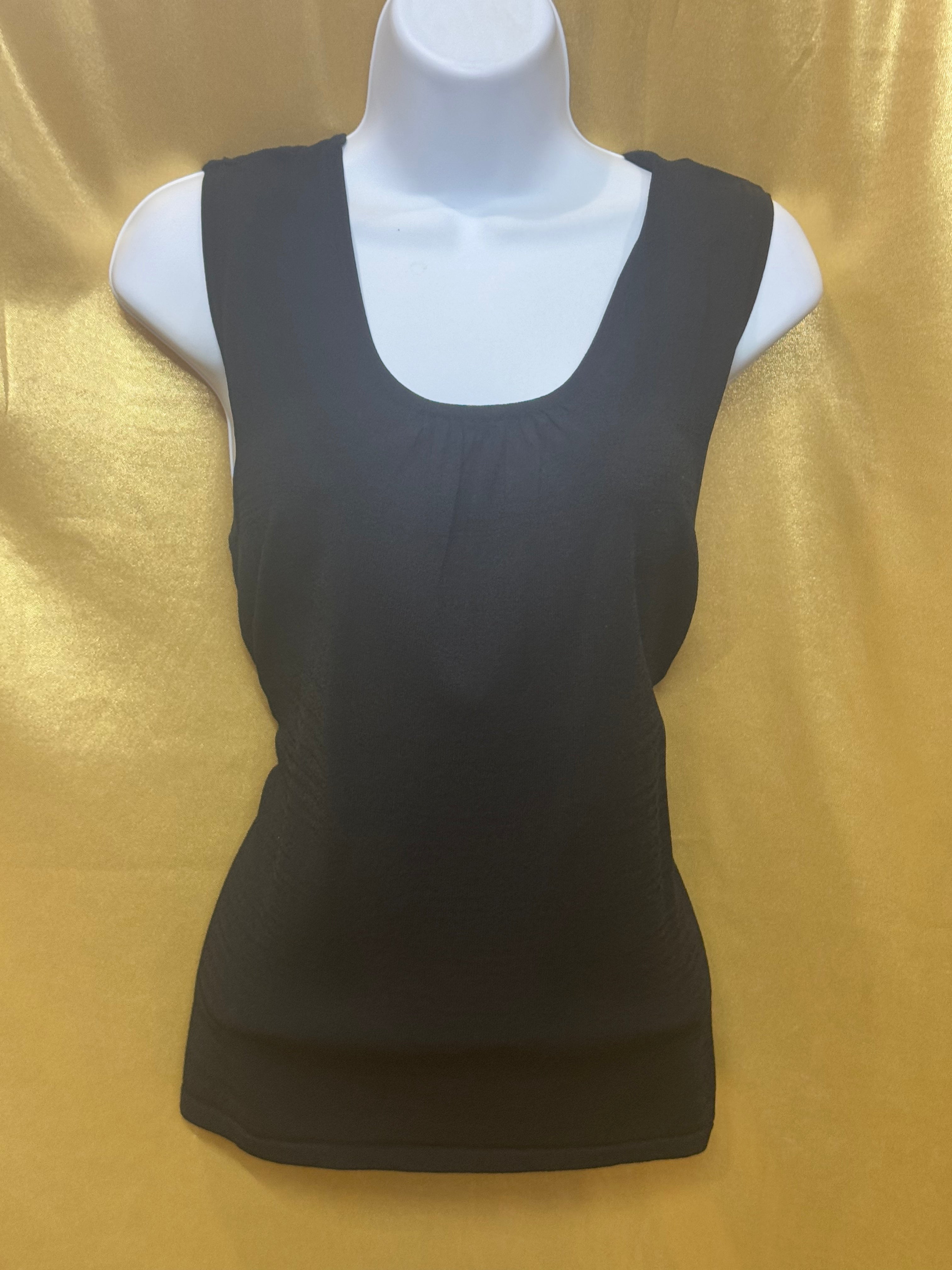 Choices Black Scoop Neck Sleeveless Shell Top, Medium