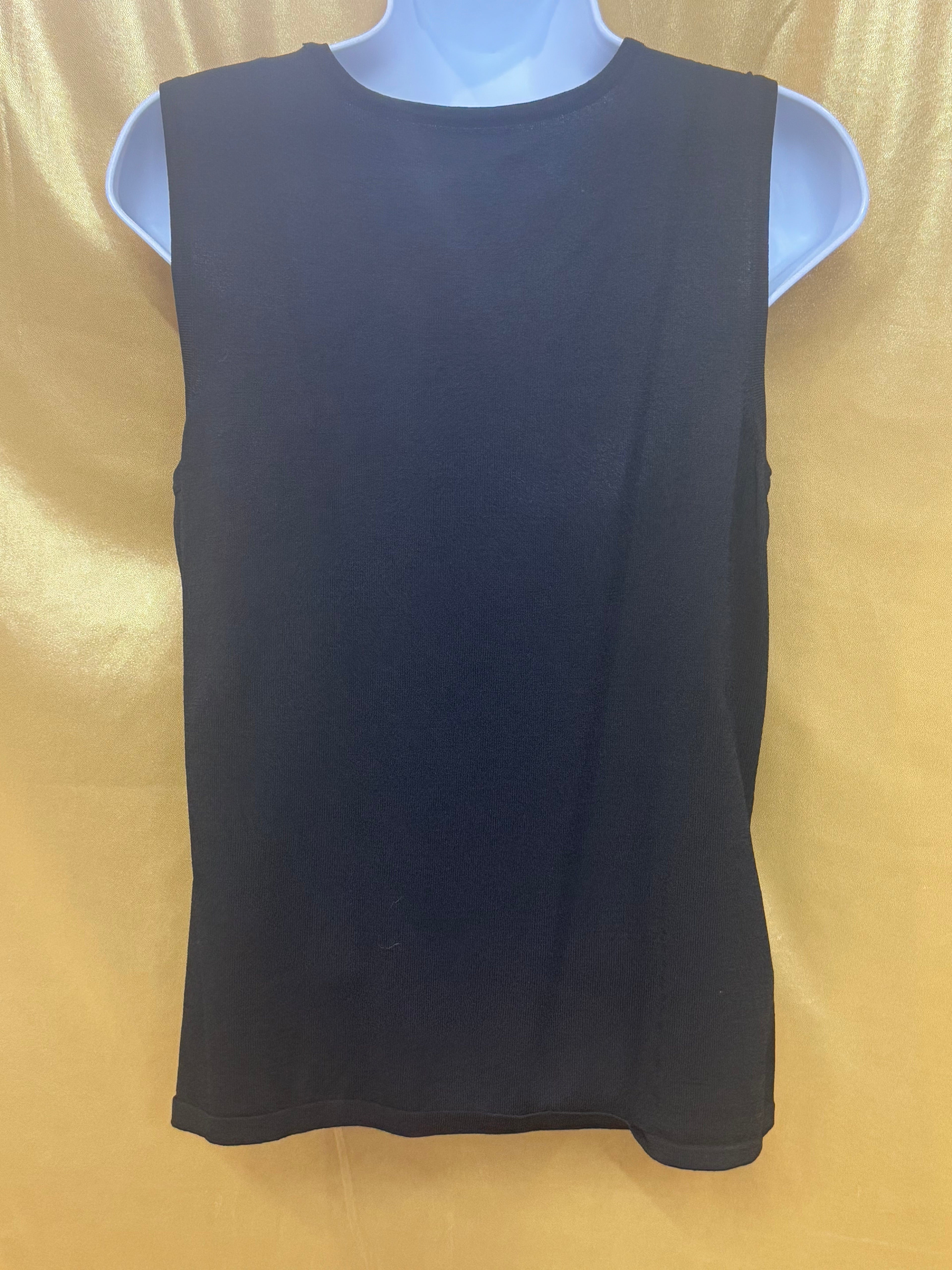 Choices Black Scoop Neck Sleeveless Shell Top, Medium