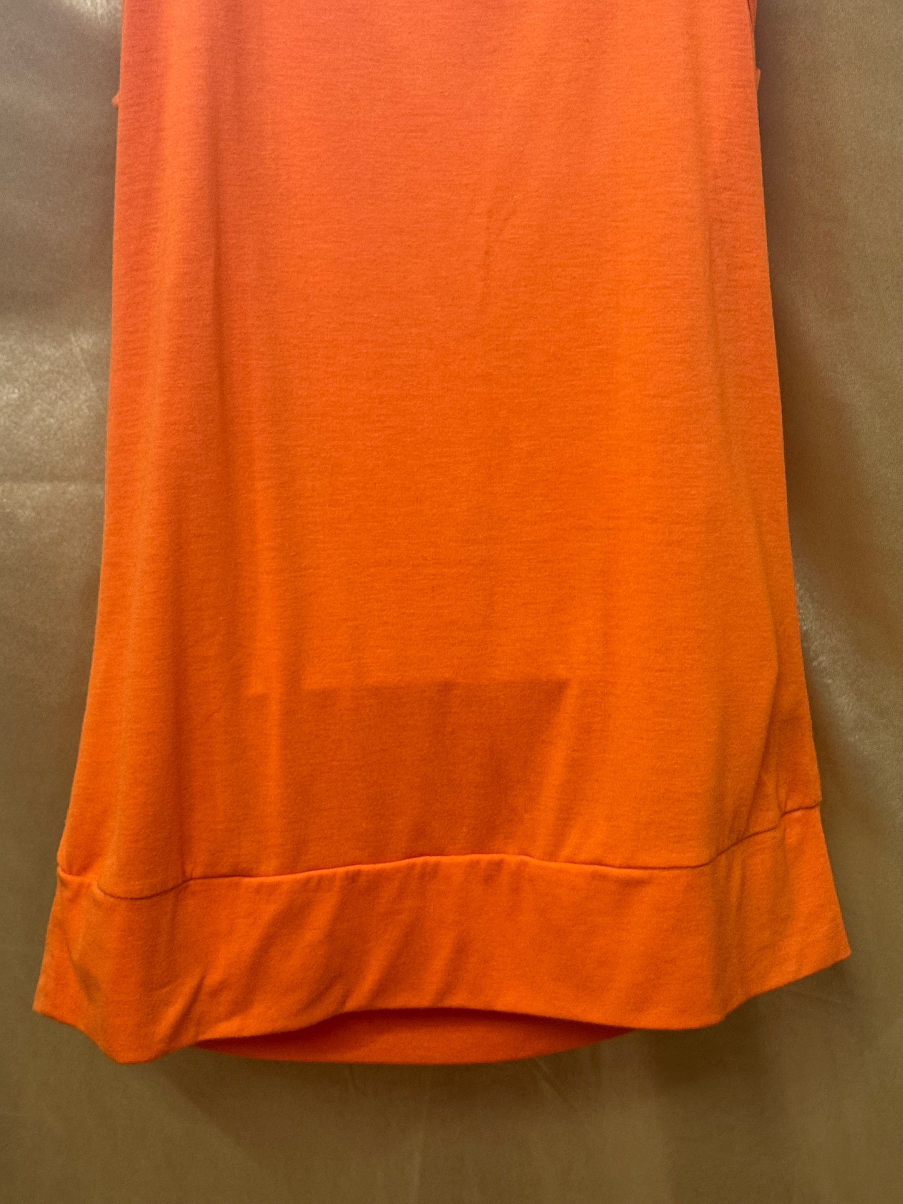Allison Britney Orange Cowl Neck Bead-Strap Tank Blouse Medium