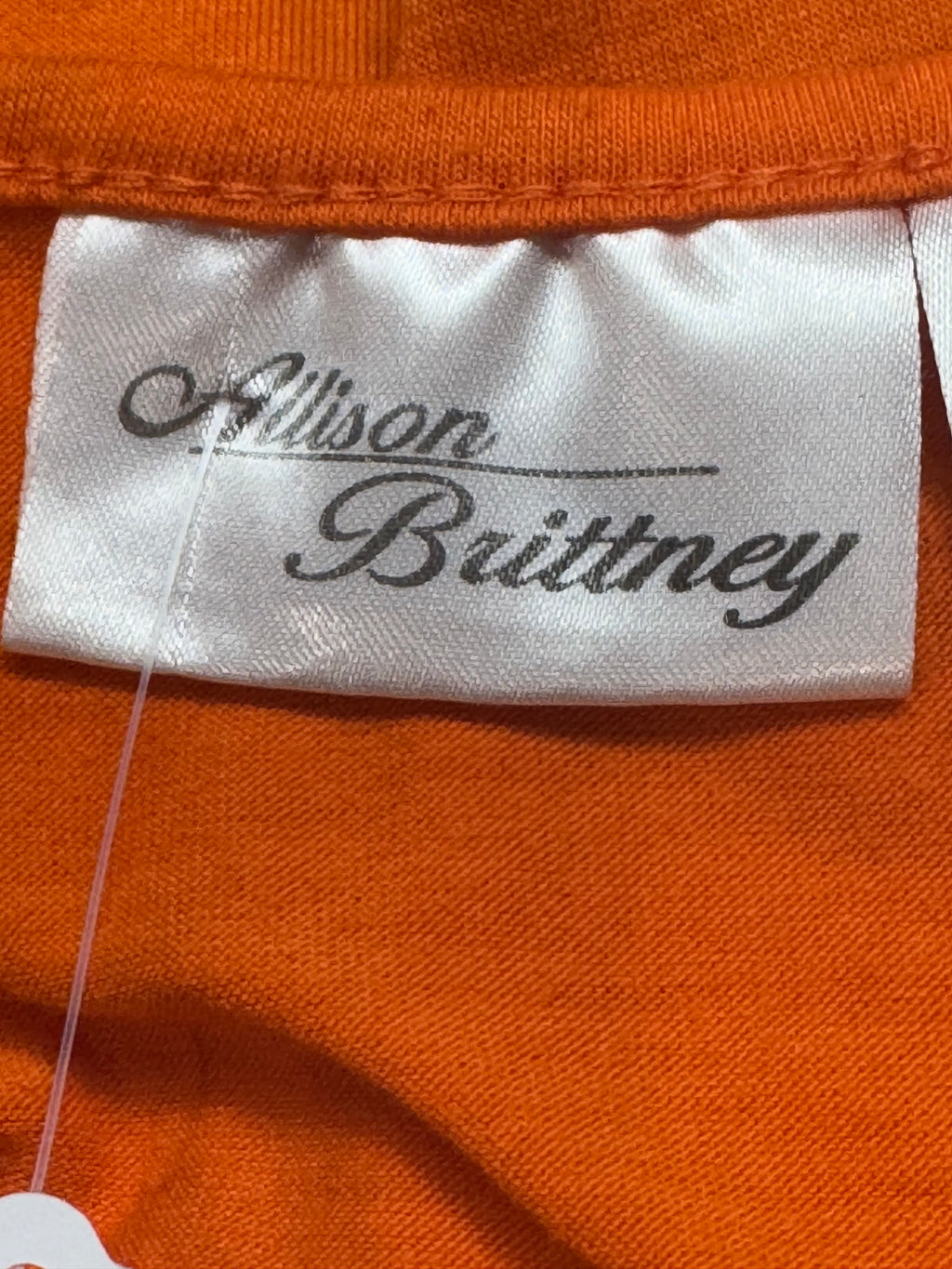 Allison Britney Orange Cowl Neck Bead-Strap Tank Blouse Medium