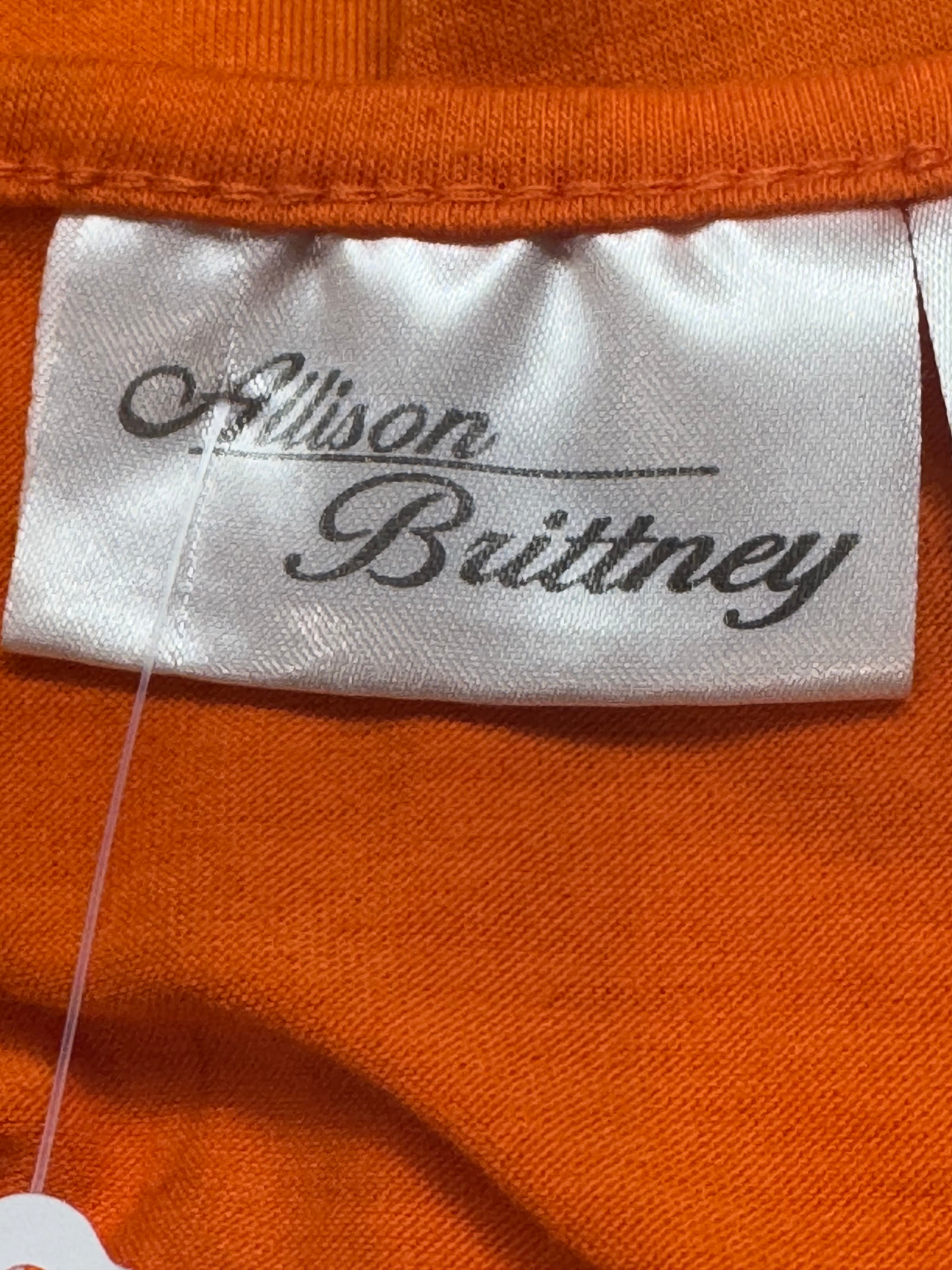Allison Britney Orange Cowl Neck Bead-Strap Tank Blouse Medium
