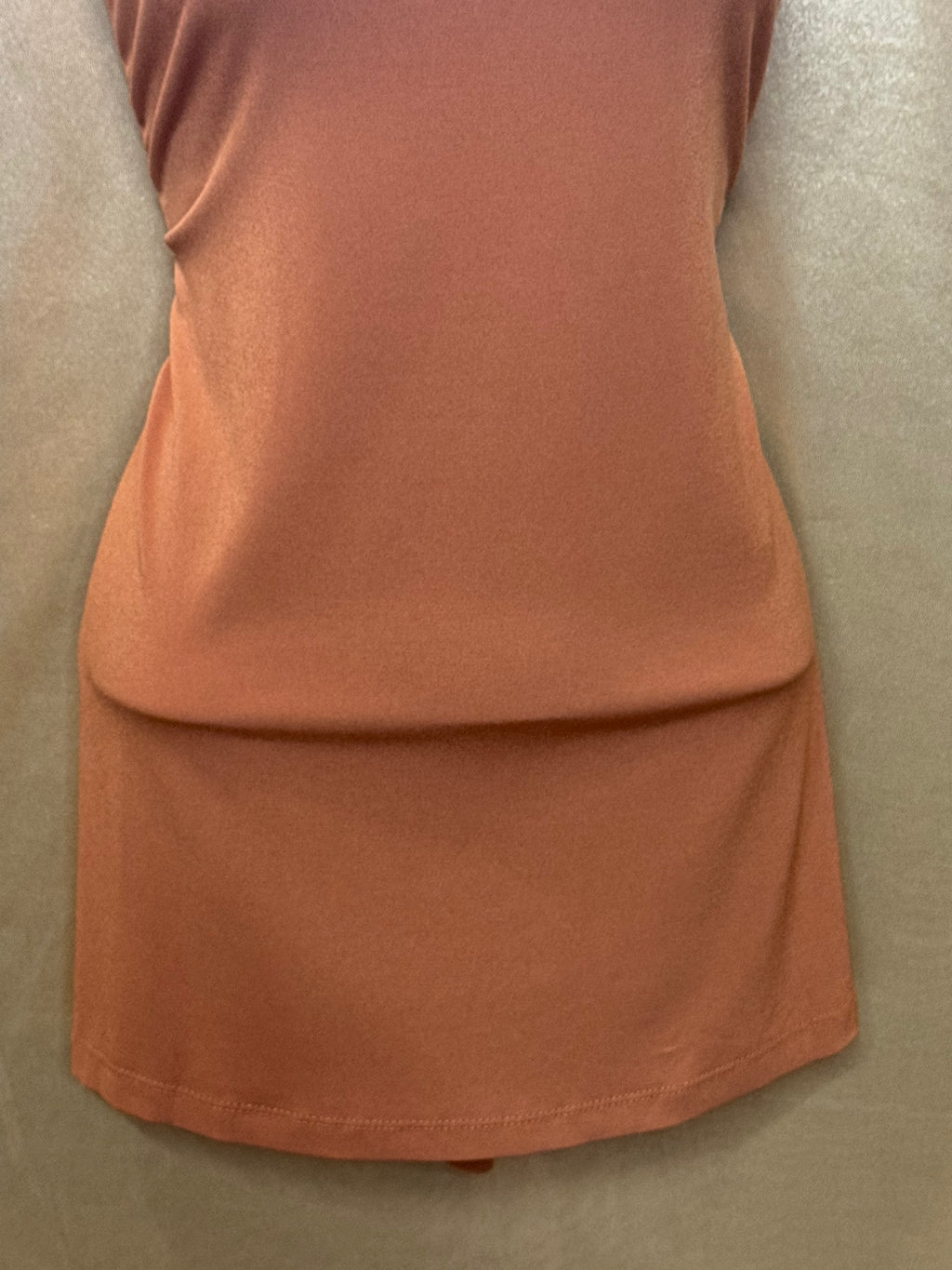 Susan Graver Liquid Knit Tank Top Size M Burnt Orange Scoop Neck Side Slits