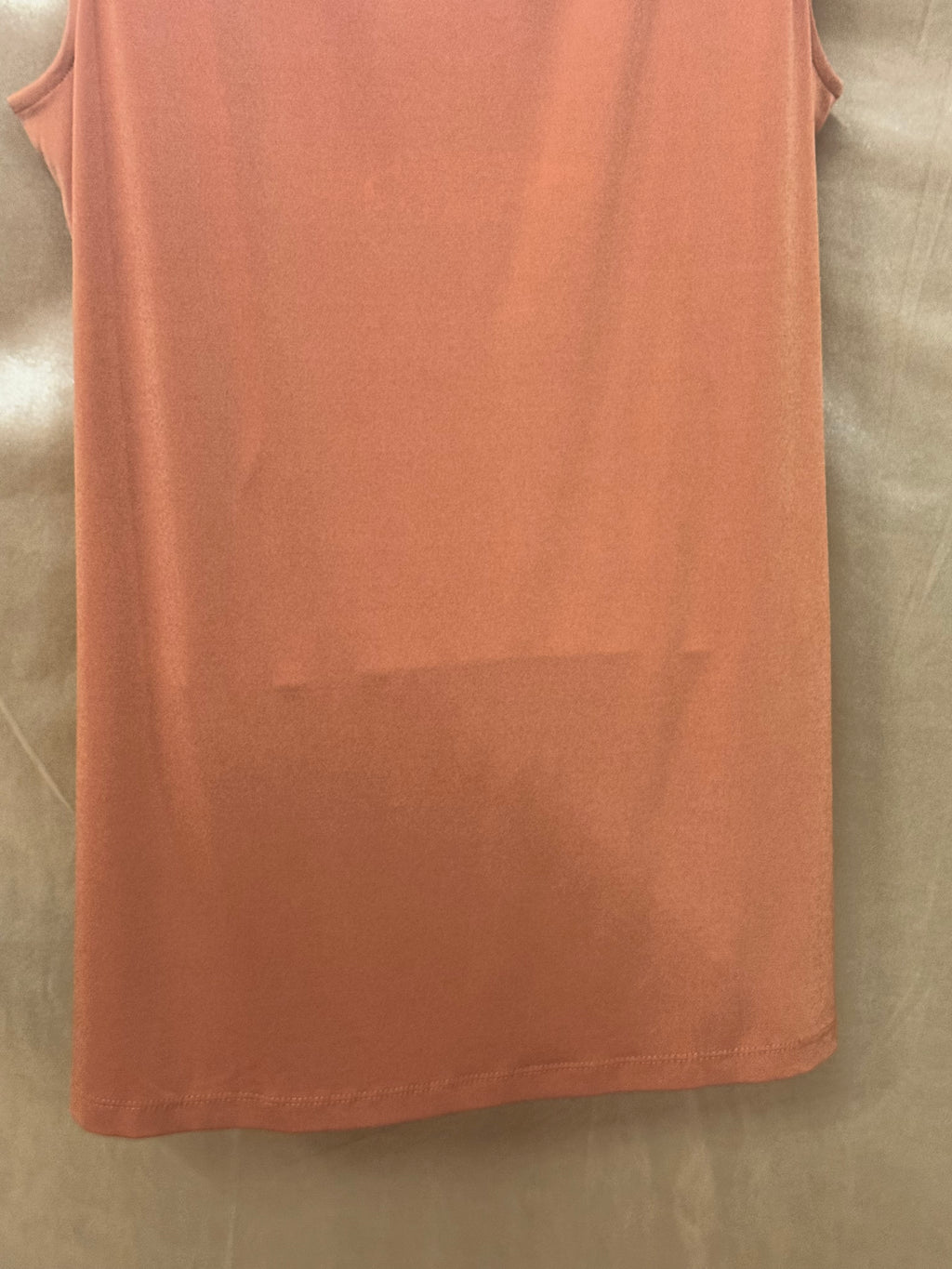 Susan Graver Liquid Knit Tank Top Size M Burnt Orange Scoop Neck Side Slits