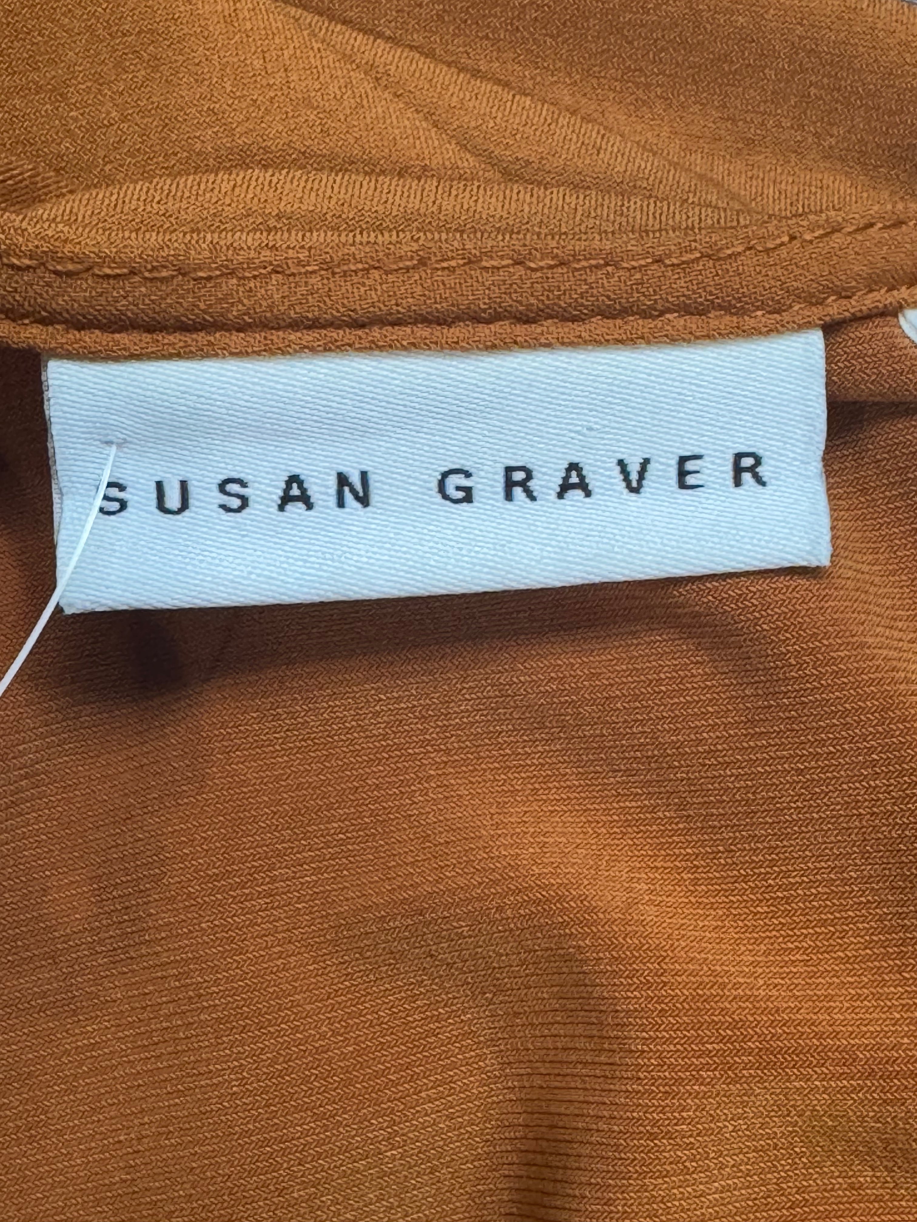 Susan Graver Liquid Knit Tank Top Size M Burnt Orange Scoop Neck Side Slits