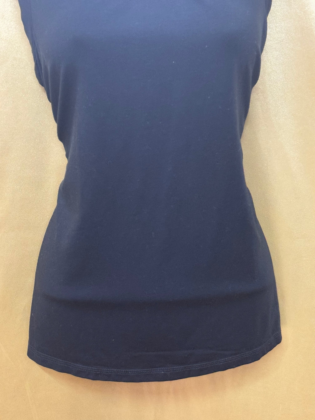 L.L. Bean Black Sleeveless Tank Top Size M Tencel Spandex Blend Shirred Scoop Neck