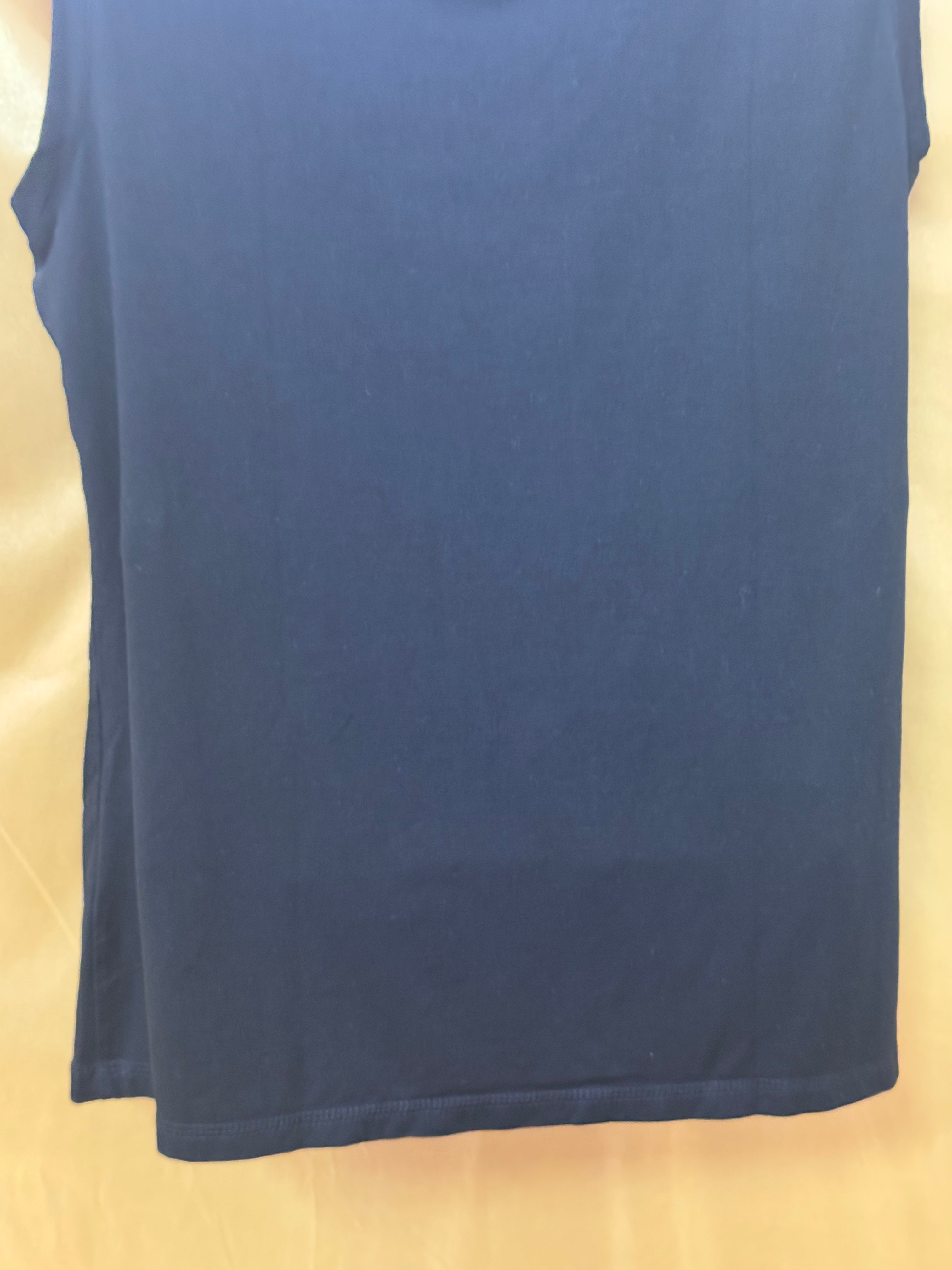 L.L. Bean Black Sleeveless Tank Top Size M Tencel Spandex Blend Shirred Scoop Neck