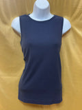 Christopher & Banks Navy Blue Ribbed Tank Top Side Slit Size M 100% Cotton