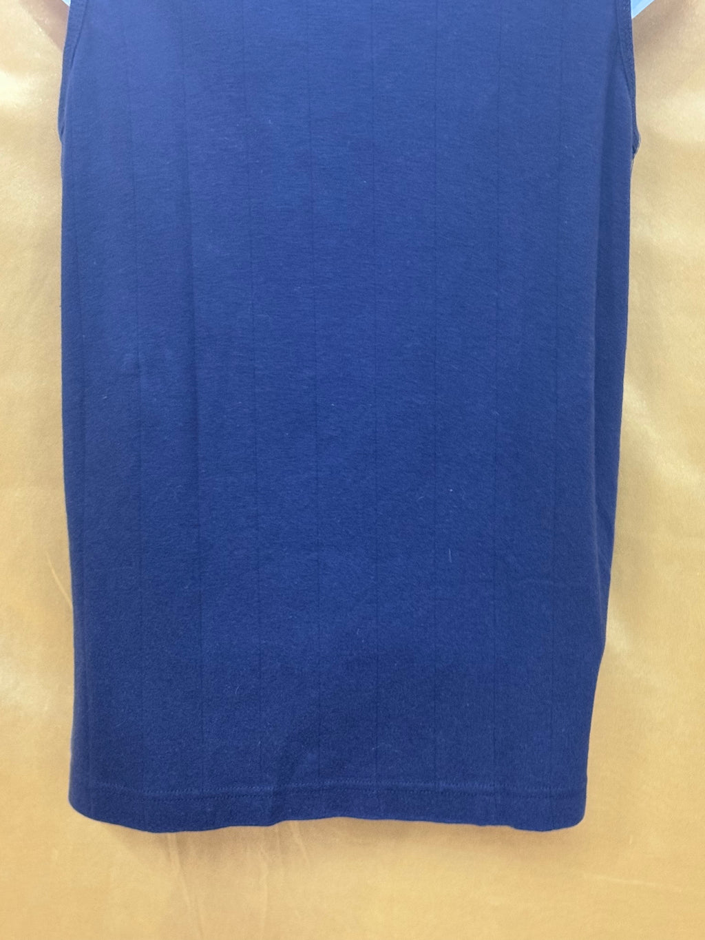 Christopher & Banks Navy Blue Ribbed Tank Top Side Slit Size M 100% Cotton