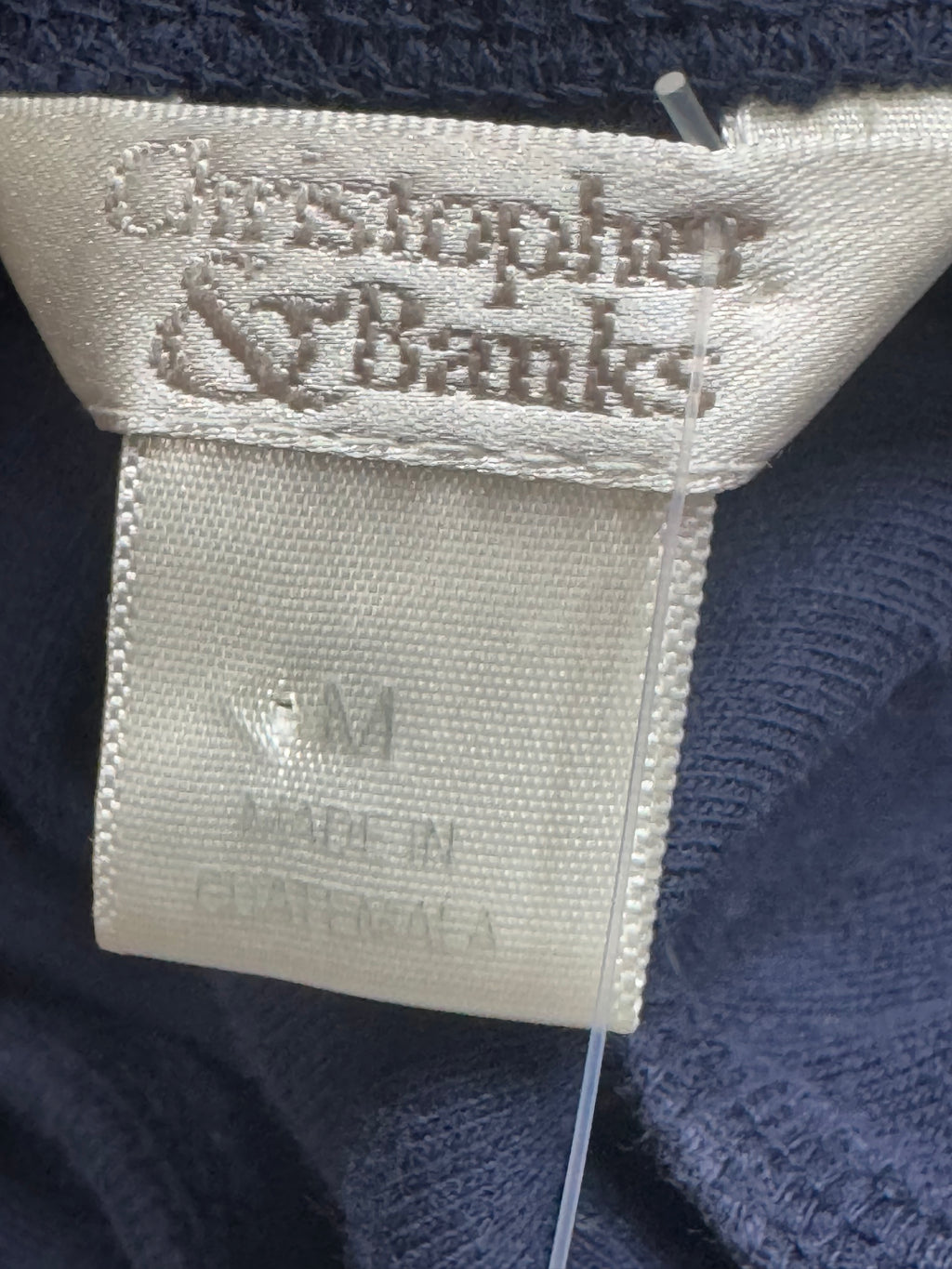 Christopher & Banks Navy Blue Ribbed Tank Top Side Slit Size M 100% Cotton
