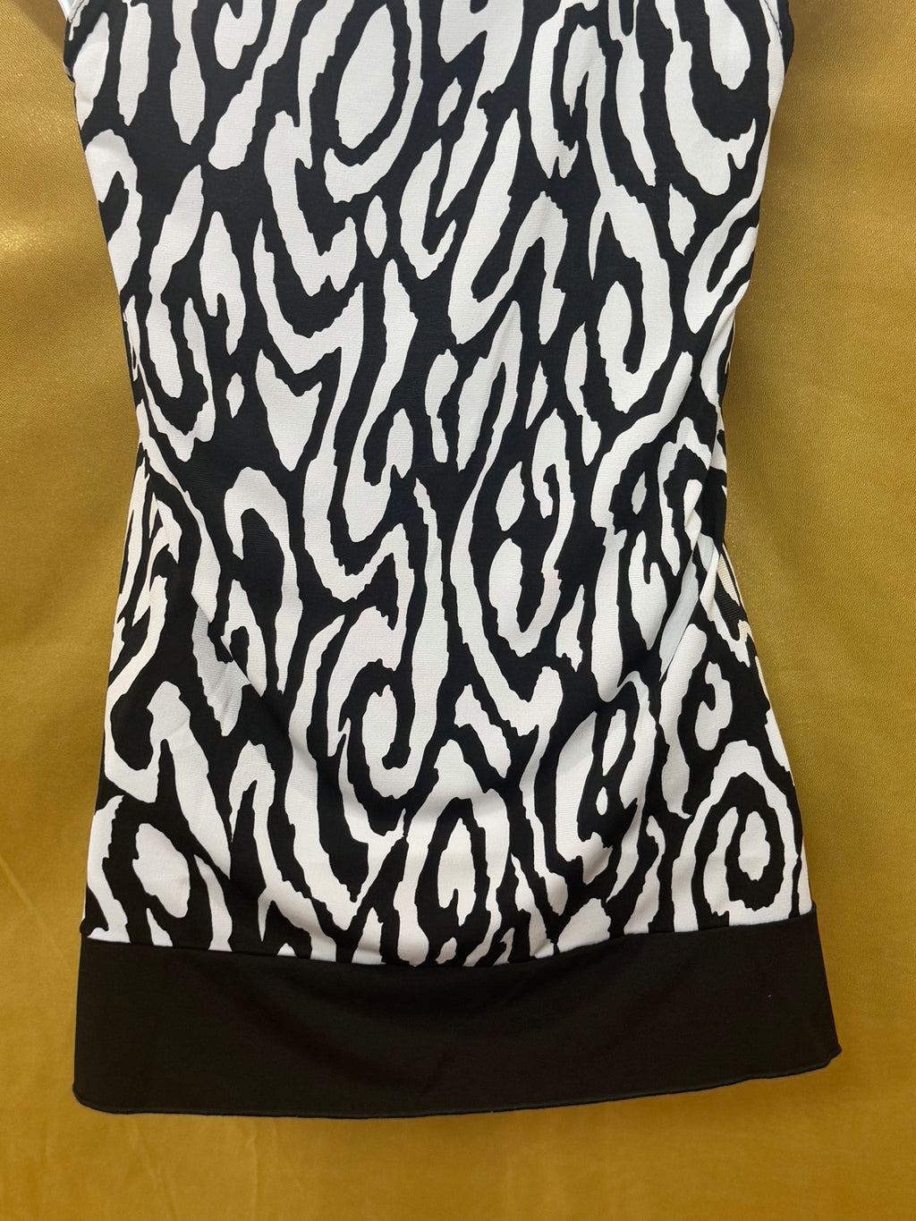 IZ Byer California Zebra Print Contrast Hem Halter Tank Top - Size Small