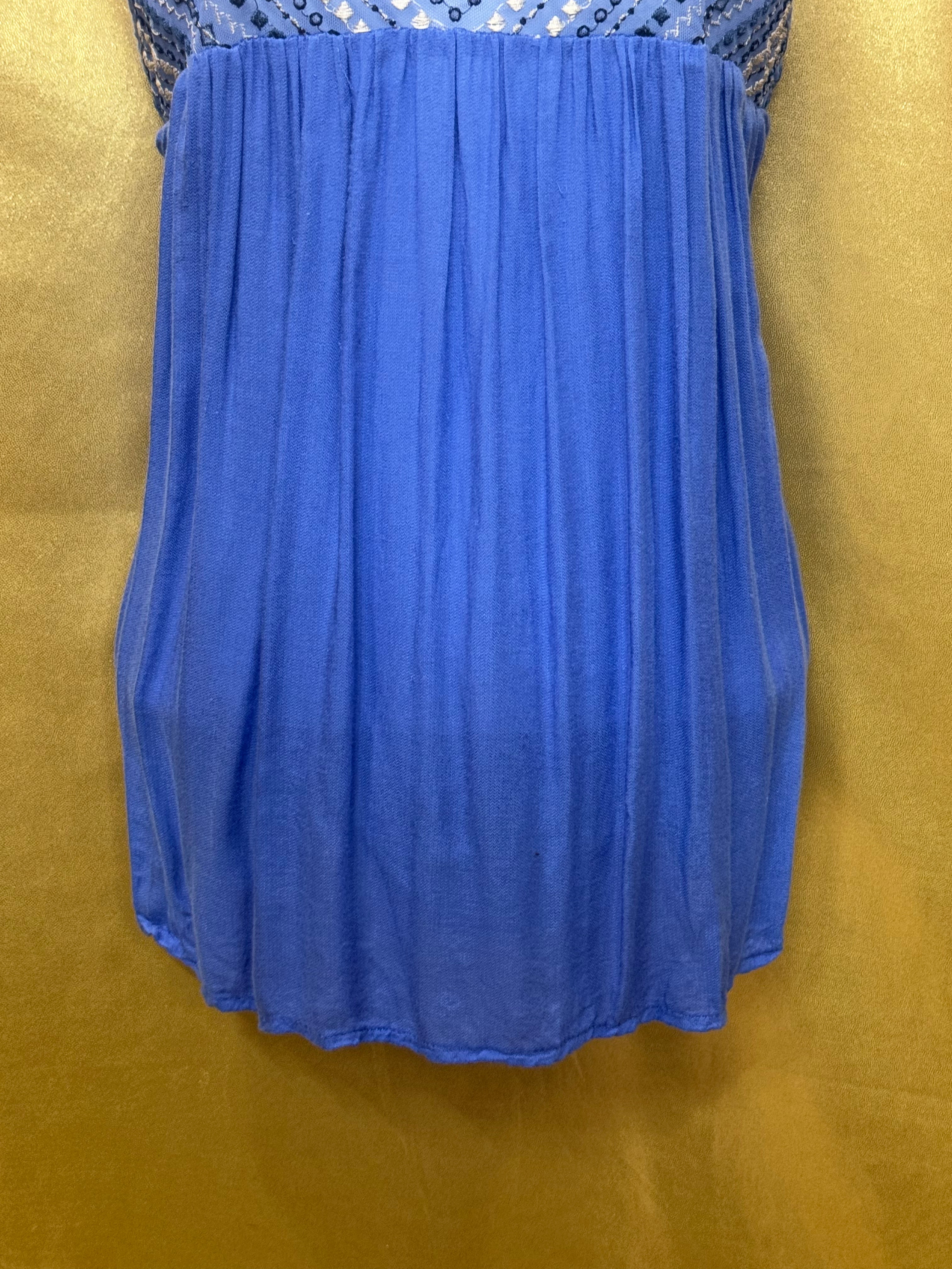 Aéropostale Blue Embroidered Babydoll Tank Top Size M