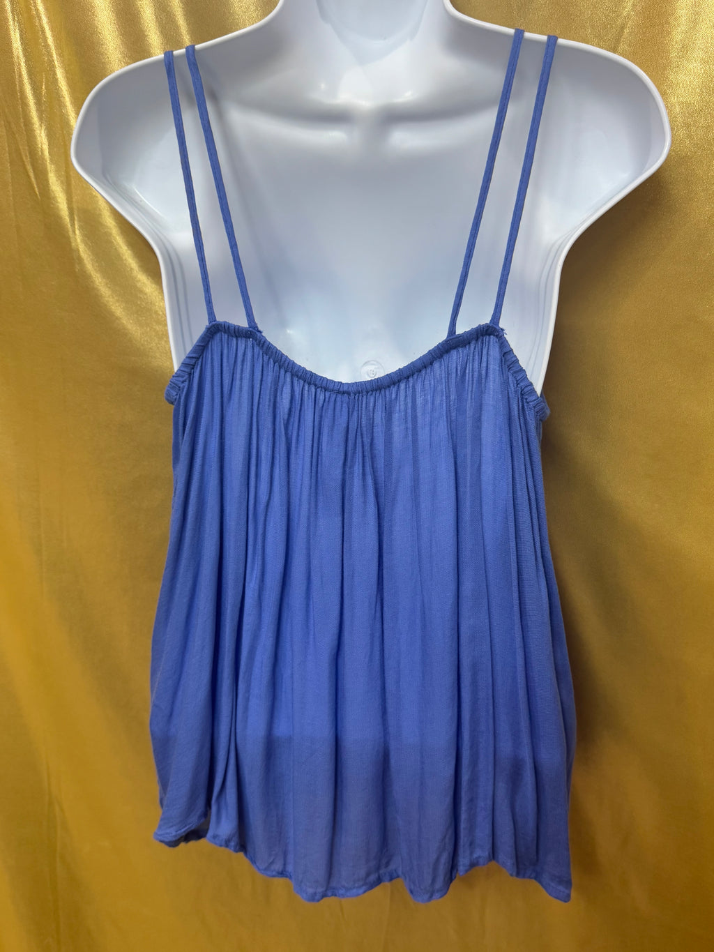 Aéropostale Blue Embroidered Babydoll Tank Top Size M