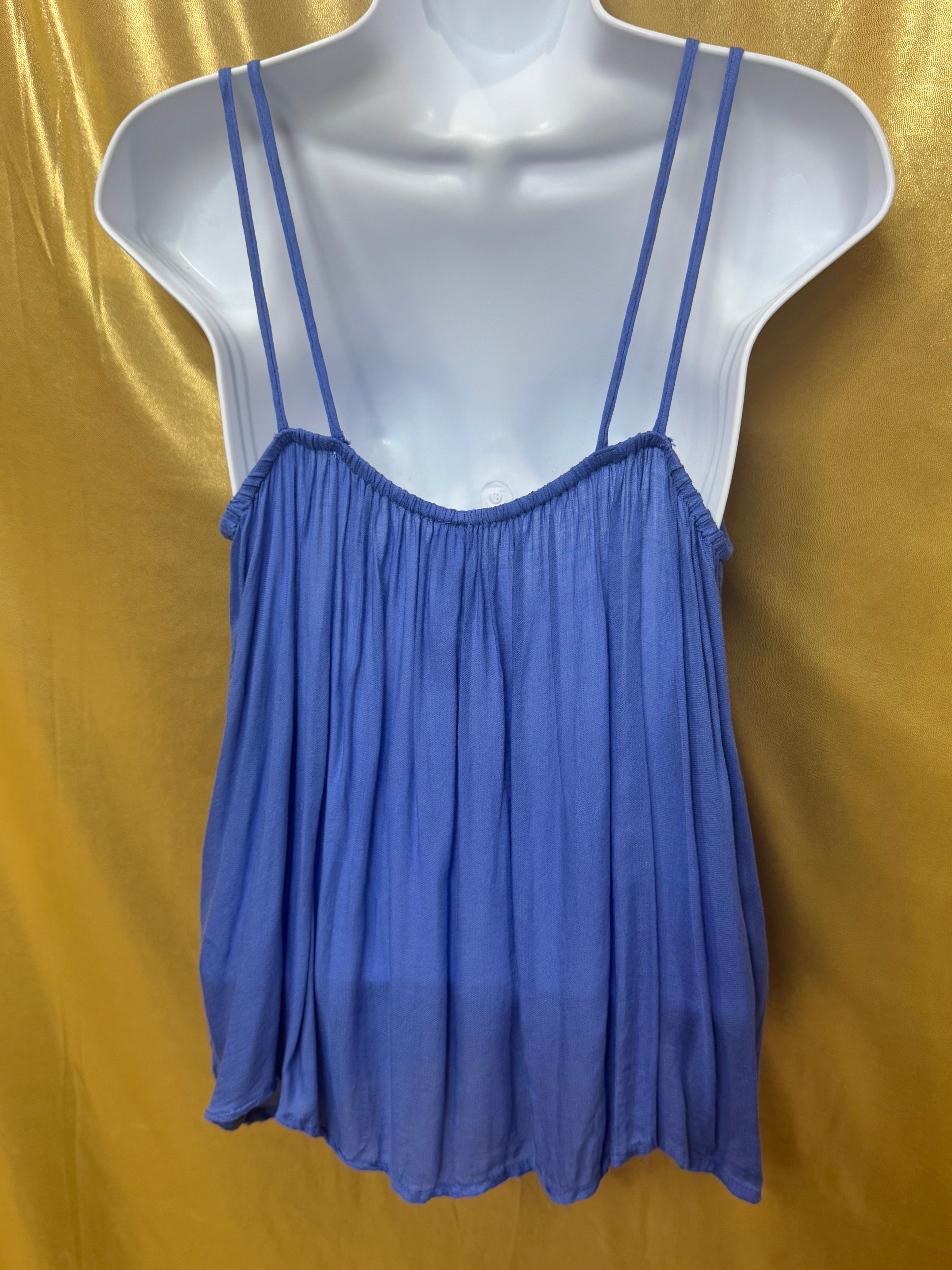 Aéropostale Blue Embroidered Babydoll Tank Top Size M
