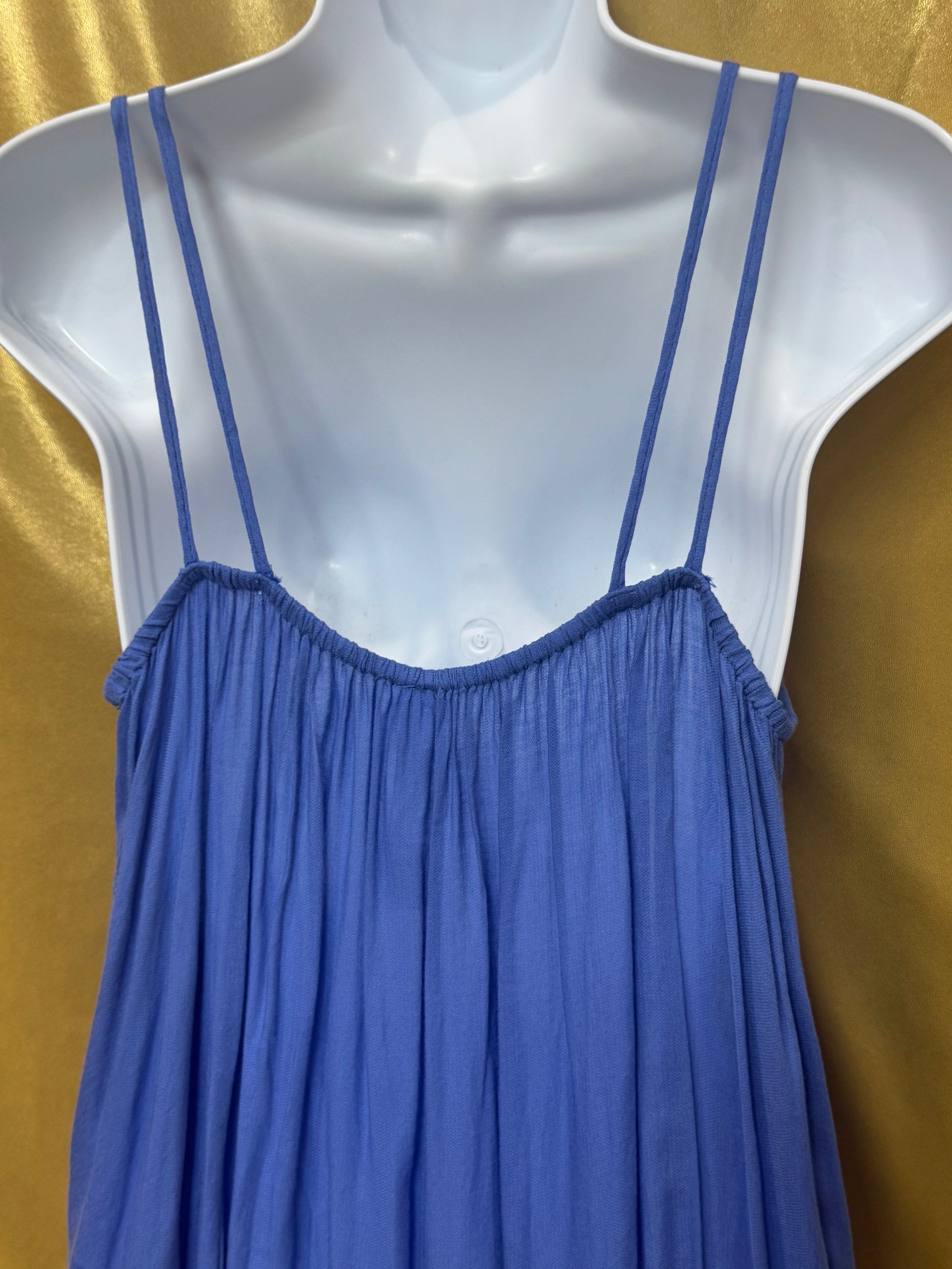 Aéropostale Blue Embroidered Babydoll Tank Top Size M