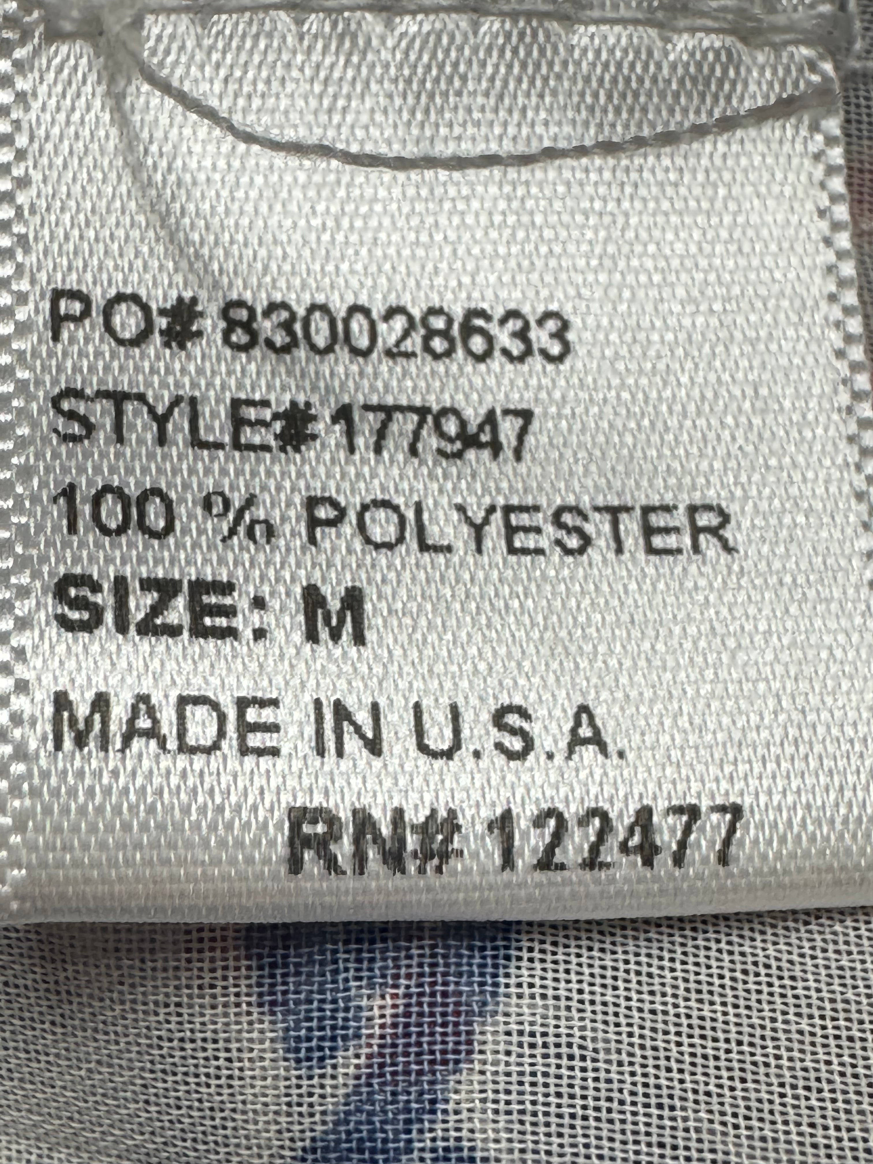 Alloy Apparel Sleeveless Geometric Print Collared Blouse Size Medium Made in USA