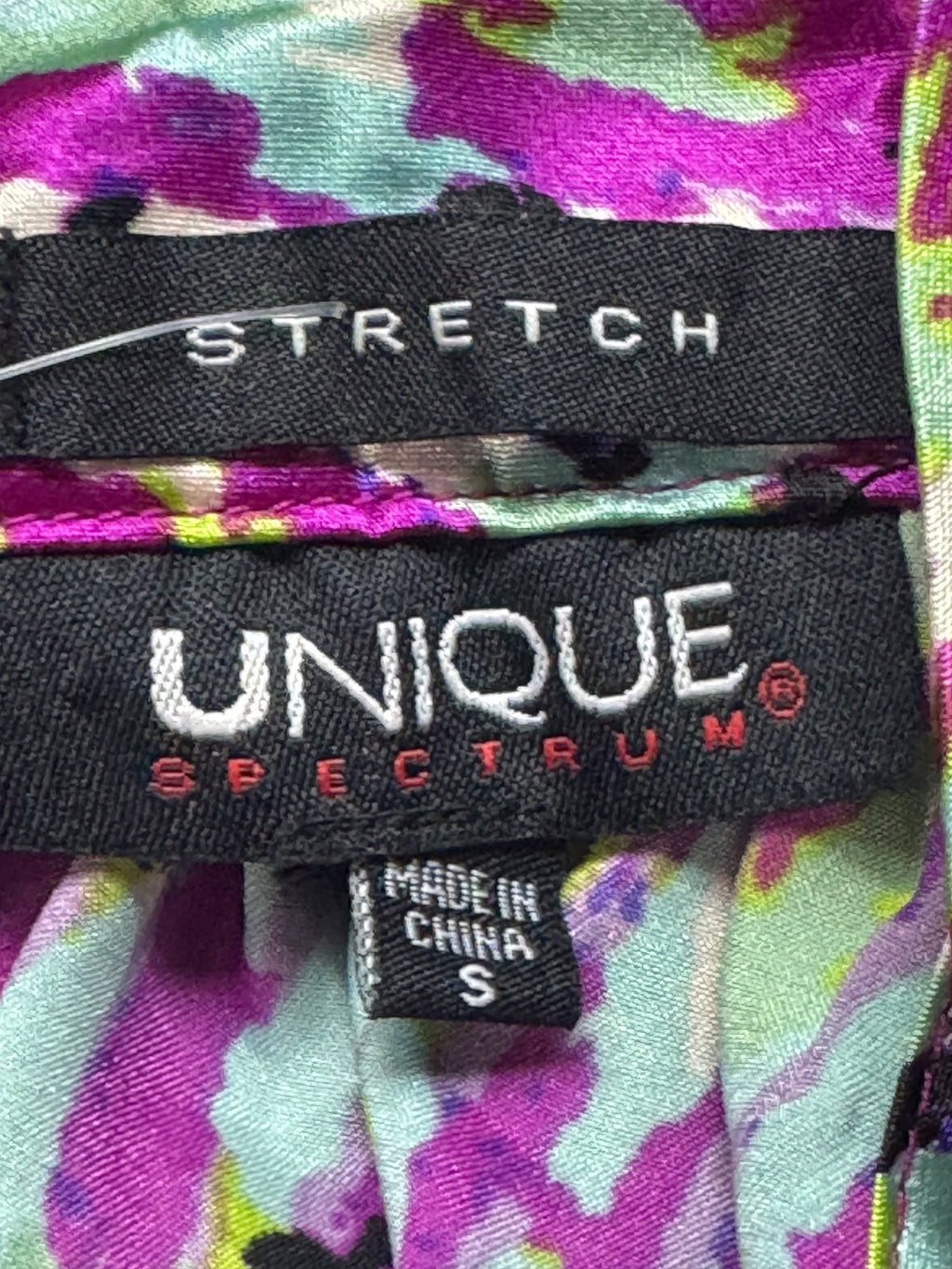 Unique Spectrum Halter Blouse Small Multicolor Tie Keyhole Back Smocked
