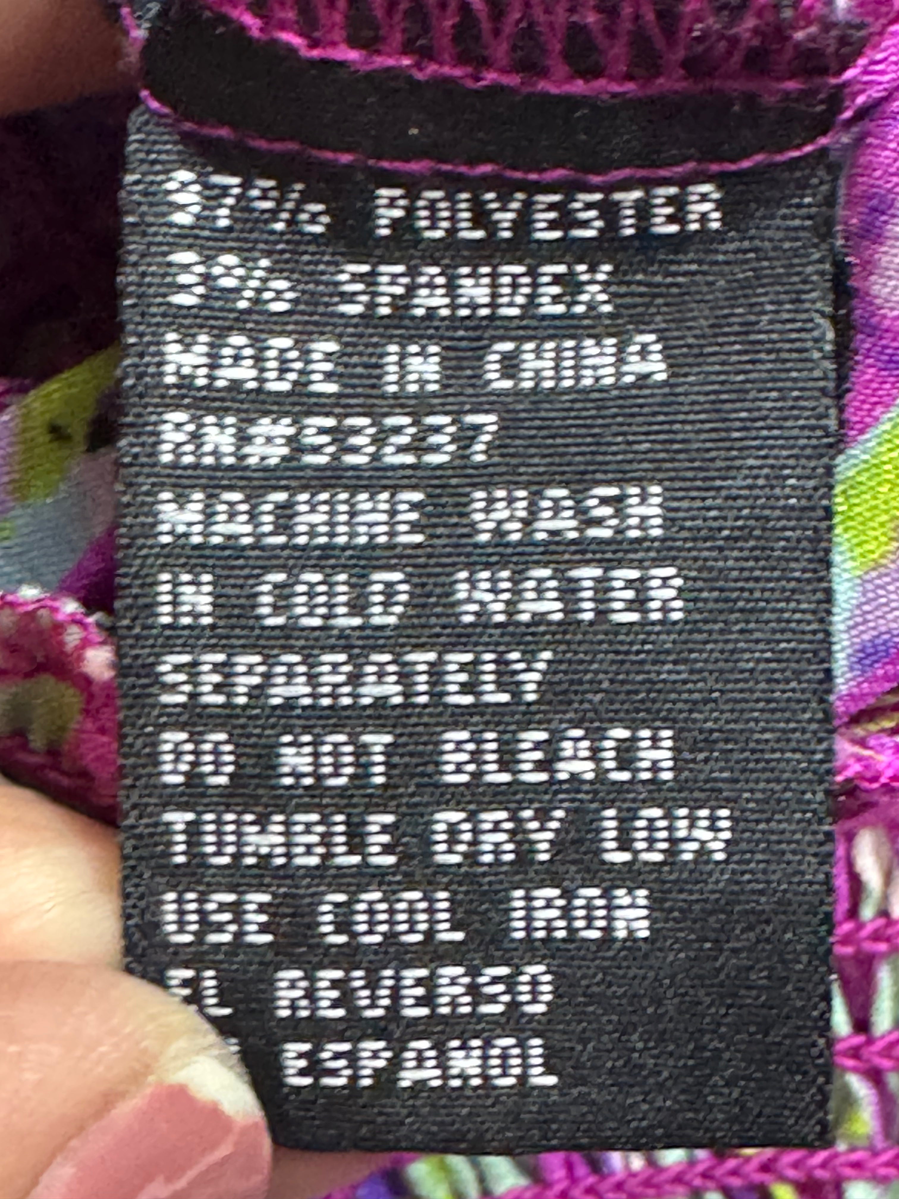 Unique Spectrum Halter Blouse Small Multicolor Tie Keyhole Back Smocked