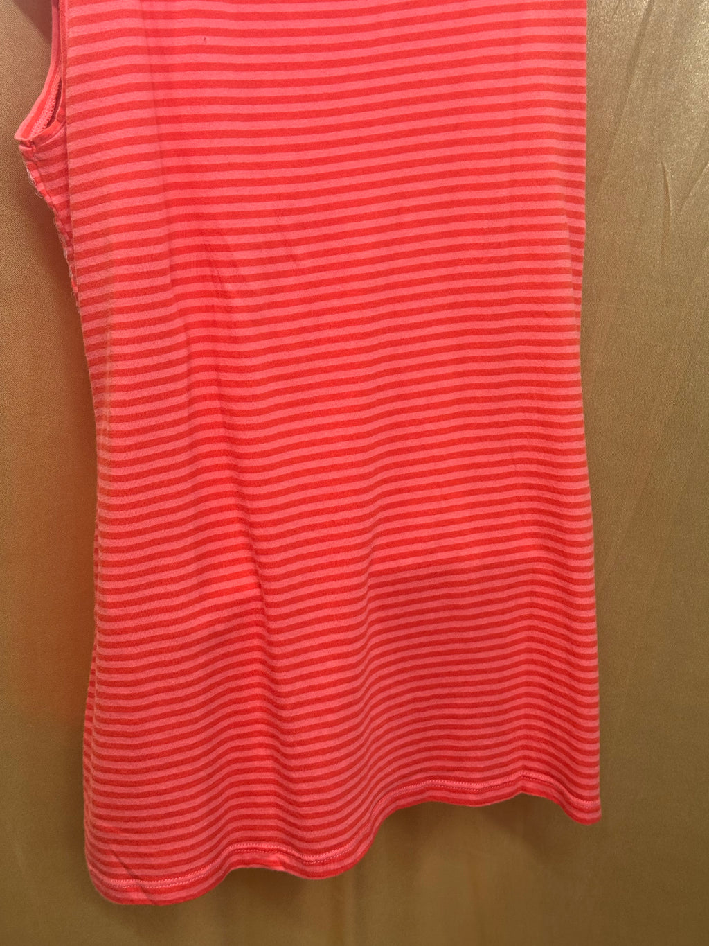 LOFT Orange Striped Sequin Scoop Neck Tank Top - Size Medium