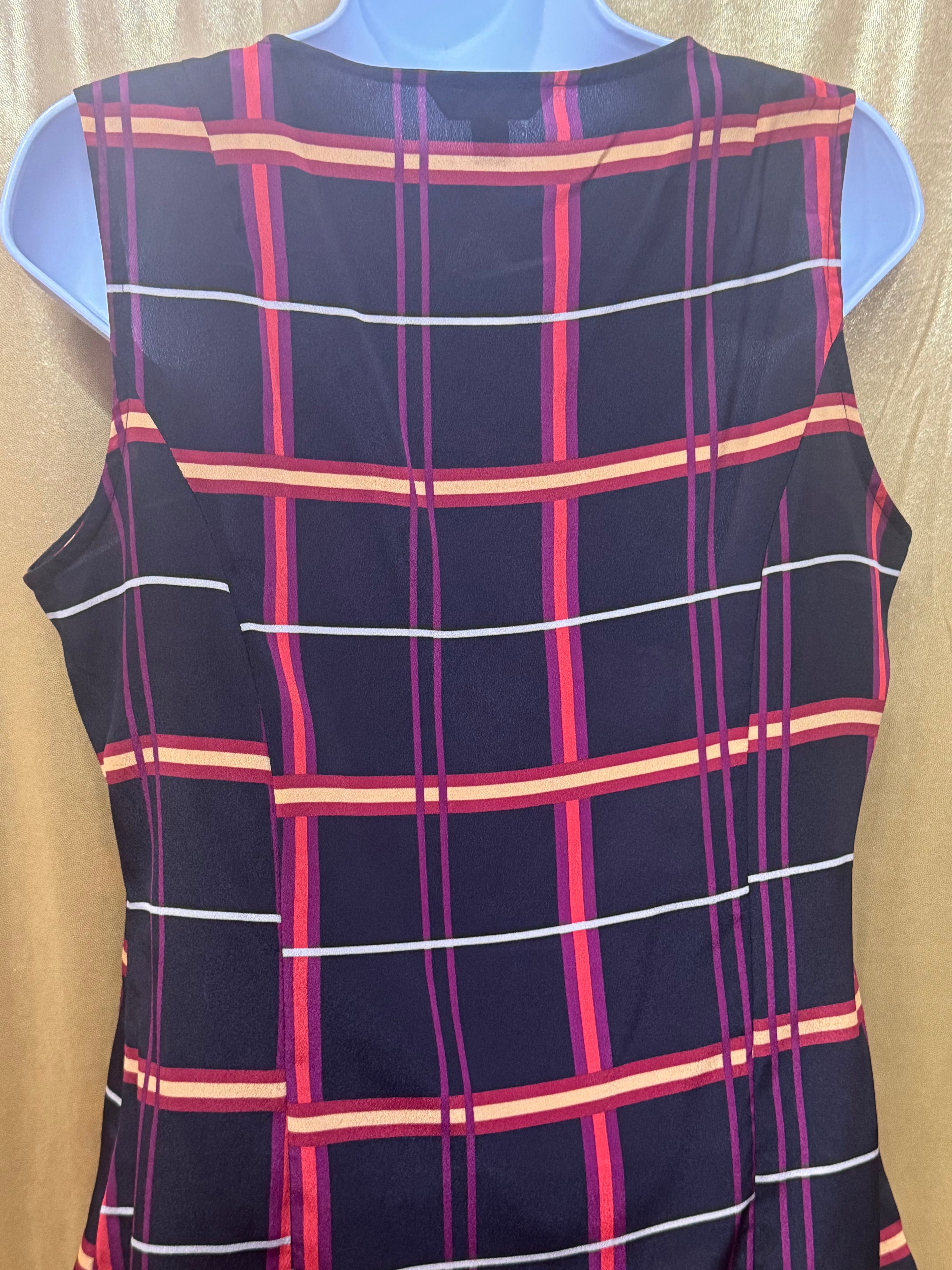 Banana Republic Plaid Ruffle Sleeveless Blouse | Size Medium