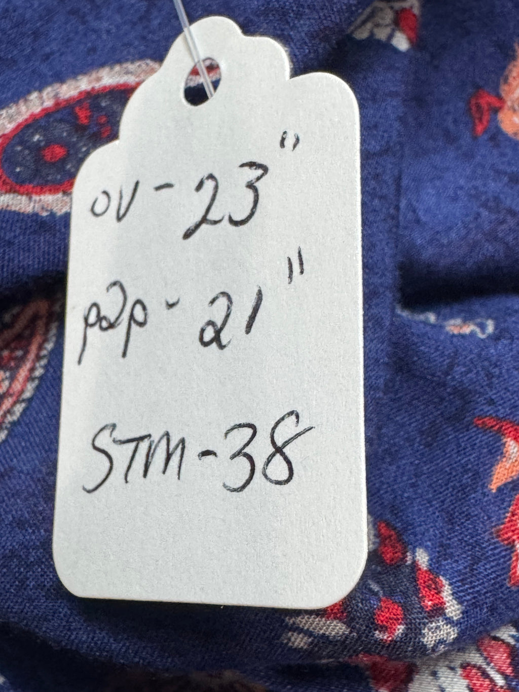 Lucky Brand Navy Paisley Sleeveless Tie-Front Top - Size M