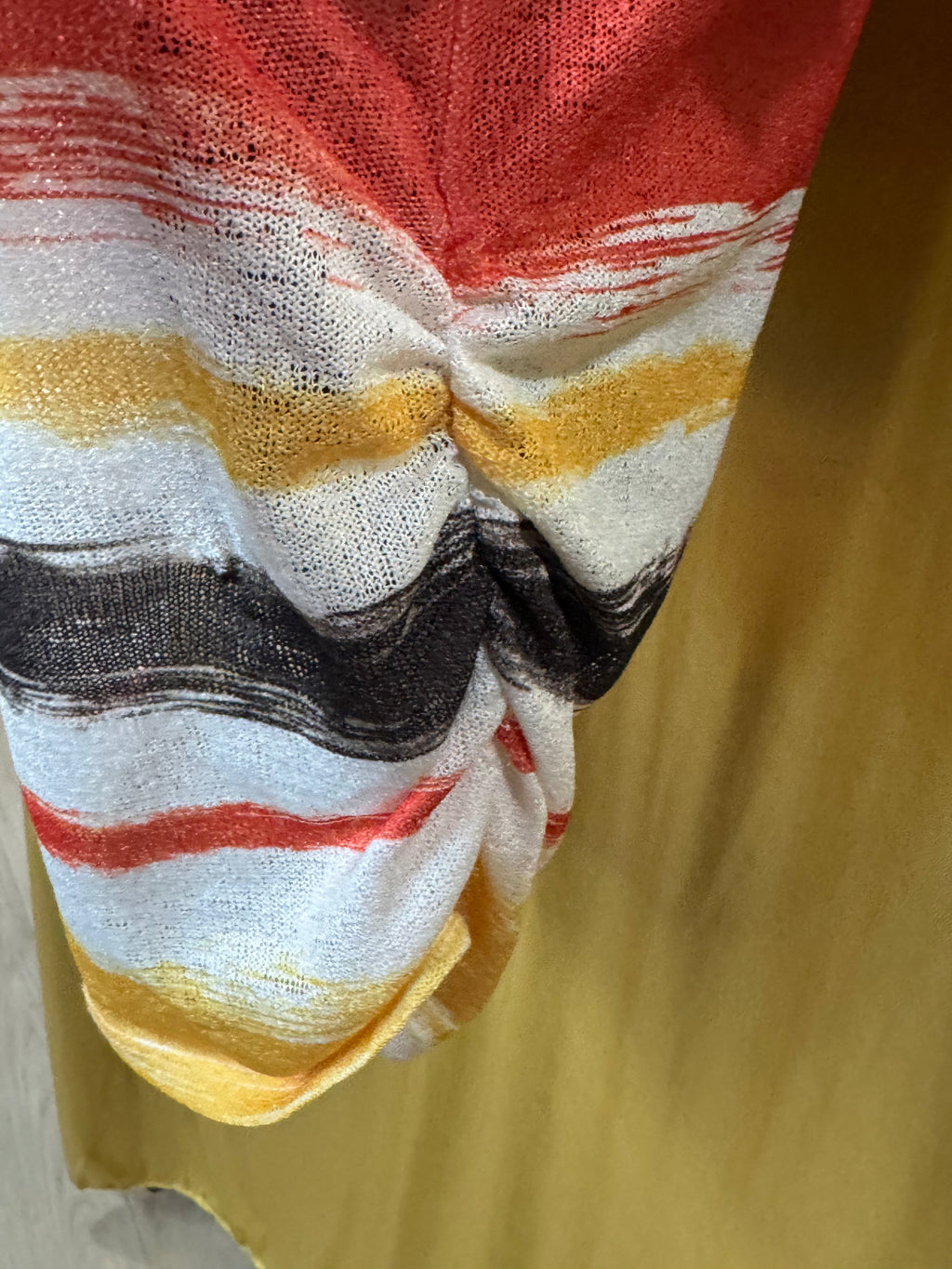 Cato Striped Rhinestone Knit Top Size Medium Multicolor Brushstroke Short Sleeve