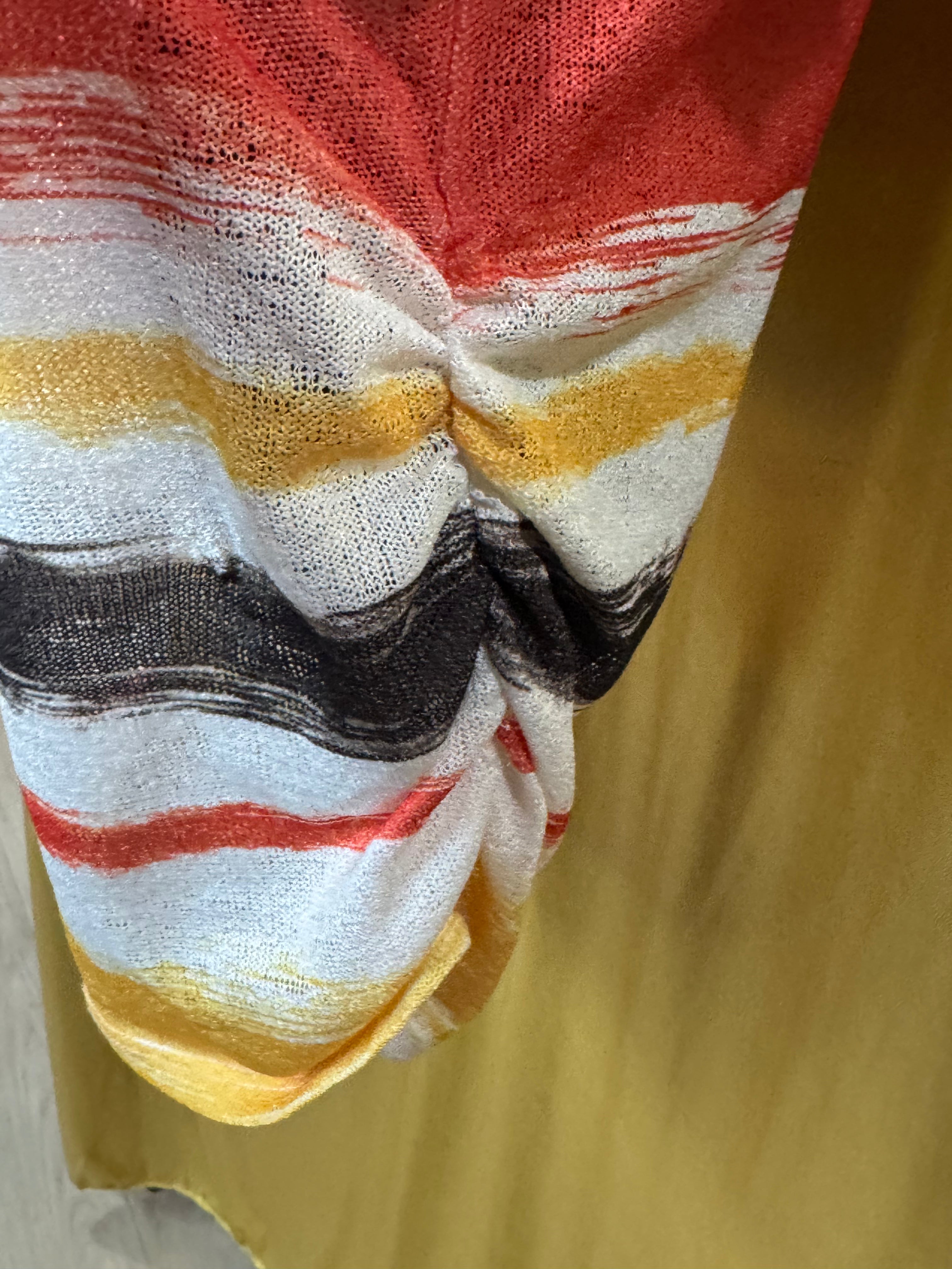 Cato Striped Rhinestone Knit Top Size Medium Multicolor Brushstroke Short Sleeve