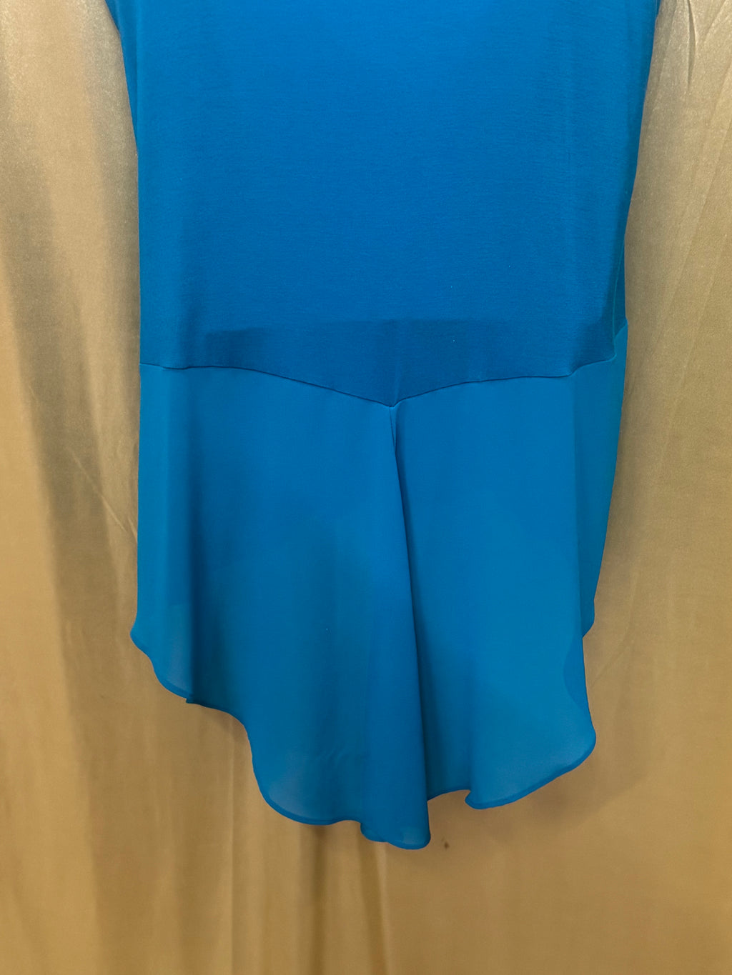 August Silk Teal Layered Asymmetric Blouse - Size Medium