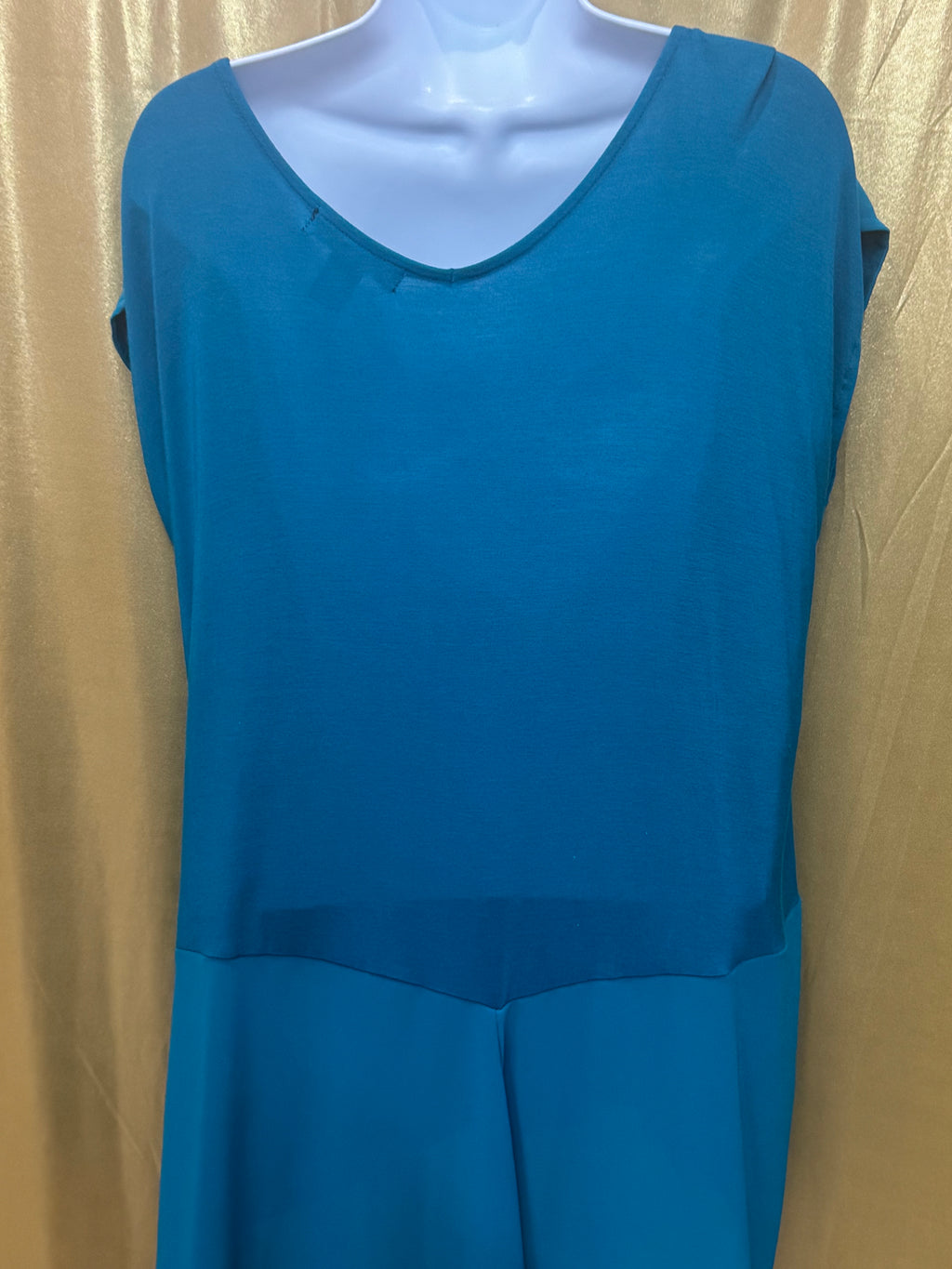 August Silk Teal Layered Asymmetric Blouse - Size Medium