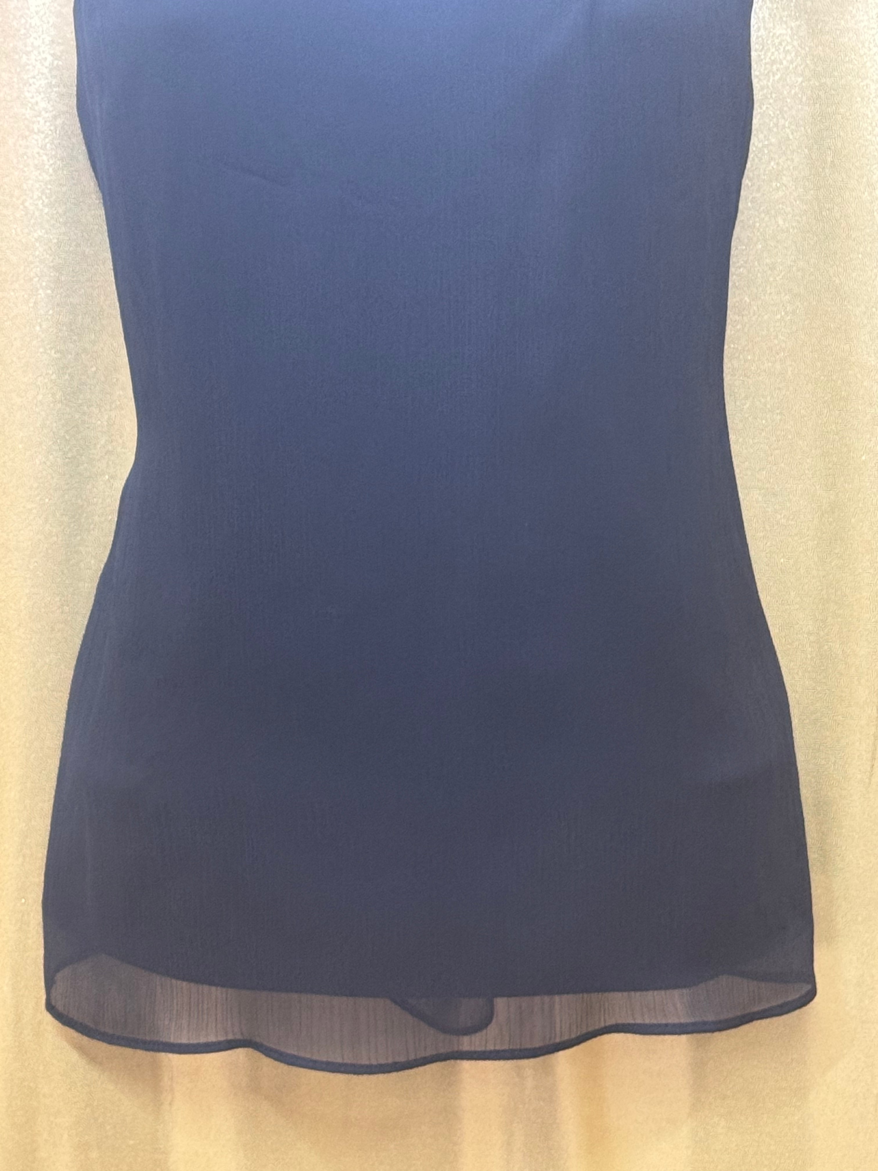 ELLE Black Sleeveless V-Neck Top with Smocked Ruffle Shoulders, Size Small