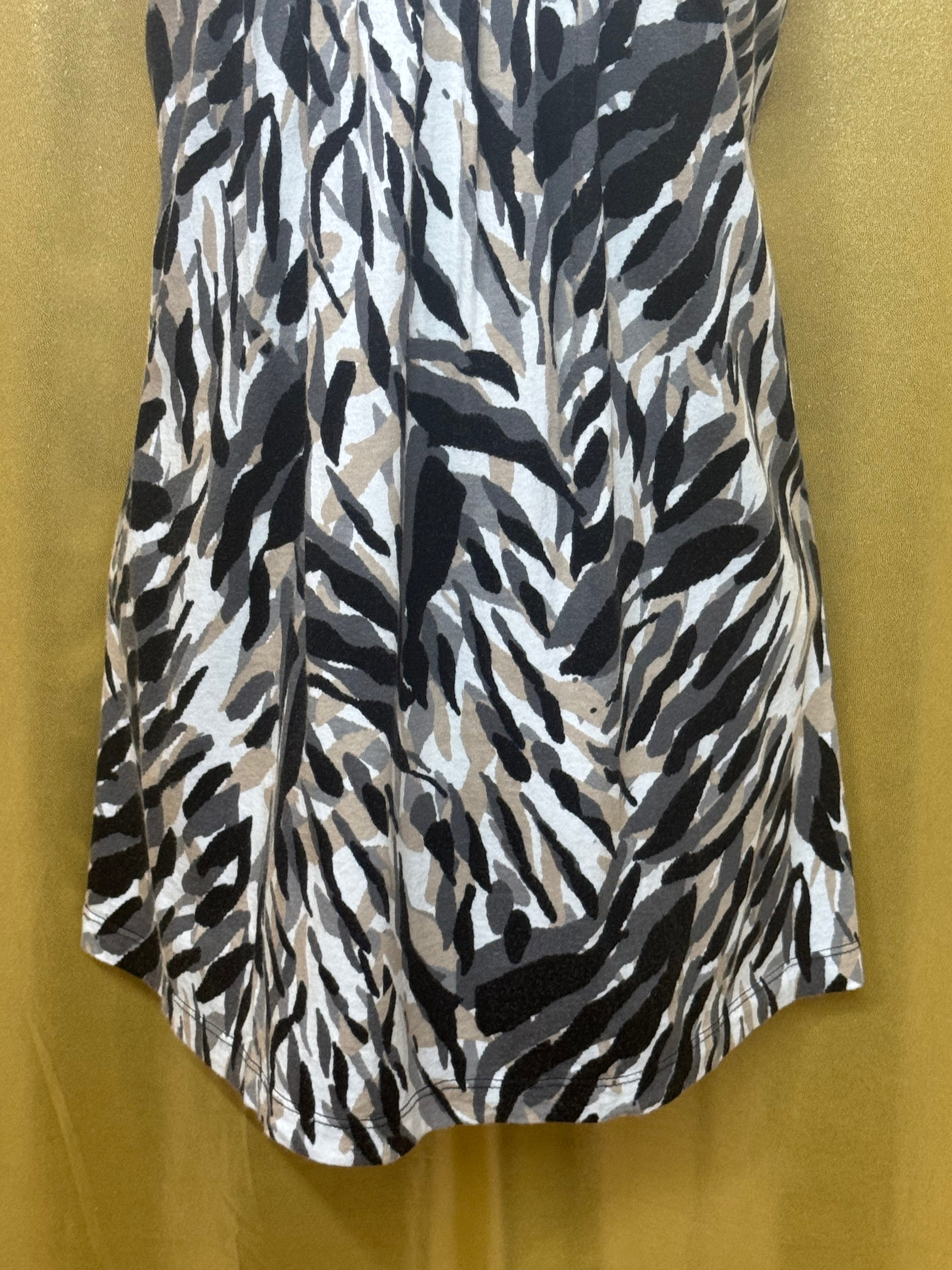 Apostrophe Zebra Print Tank Top Size M Cotton Modal Blend Scoop Neck