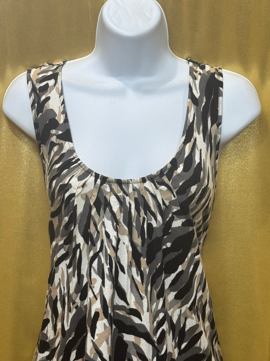 Apostrophe Zebra Print Tank Top Size M Cotton Modal Blend Scoop Neck
