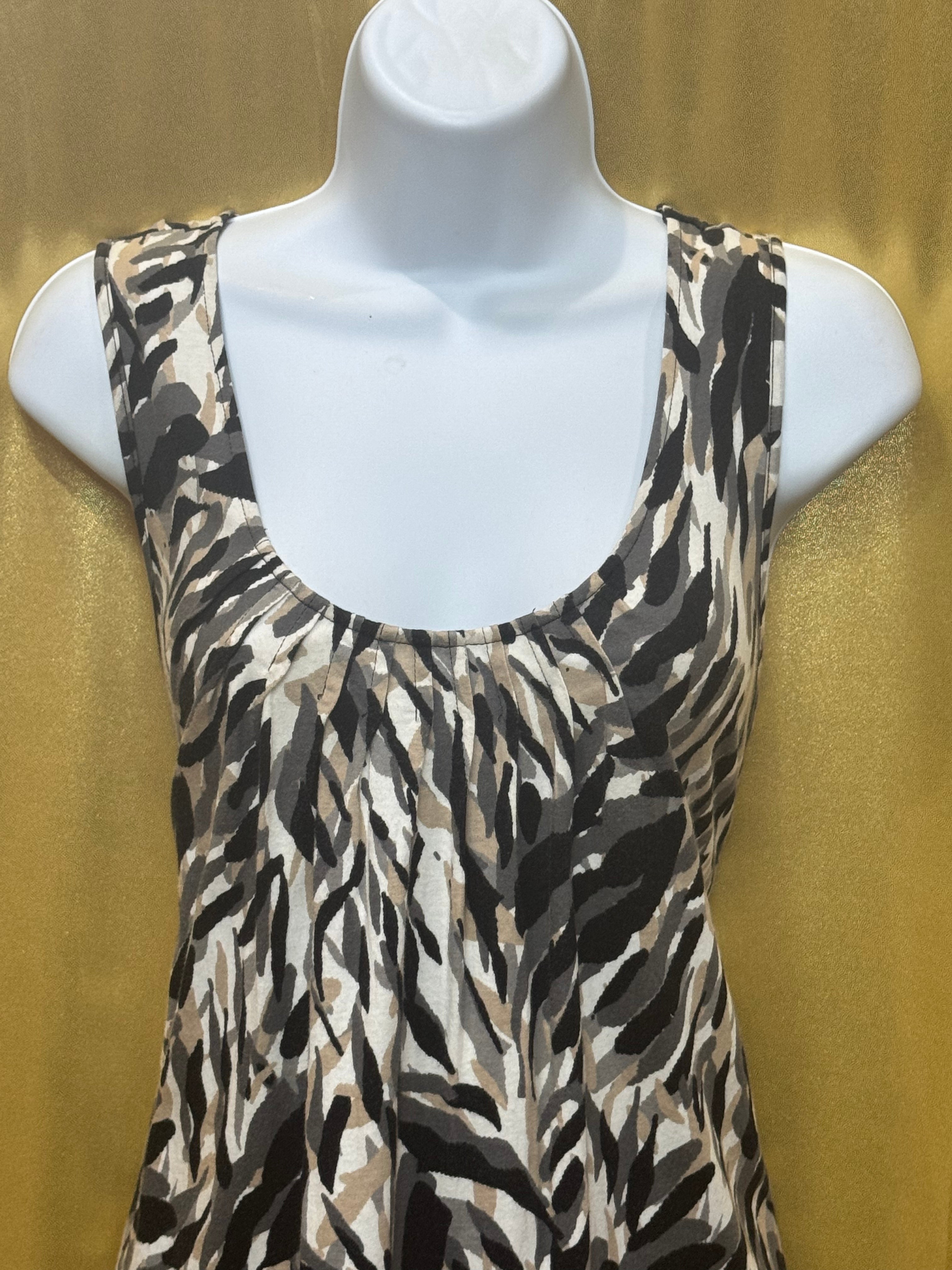 Apostrophe Zebra Print Tank Top Size M Cotton Modal Blend Scoop Neck