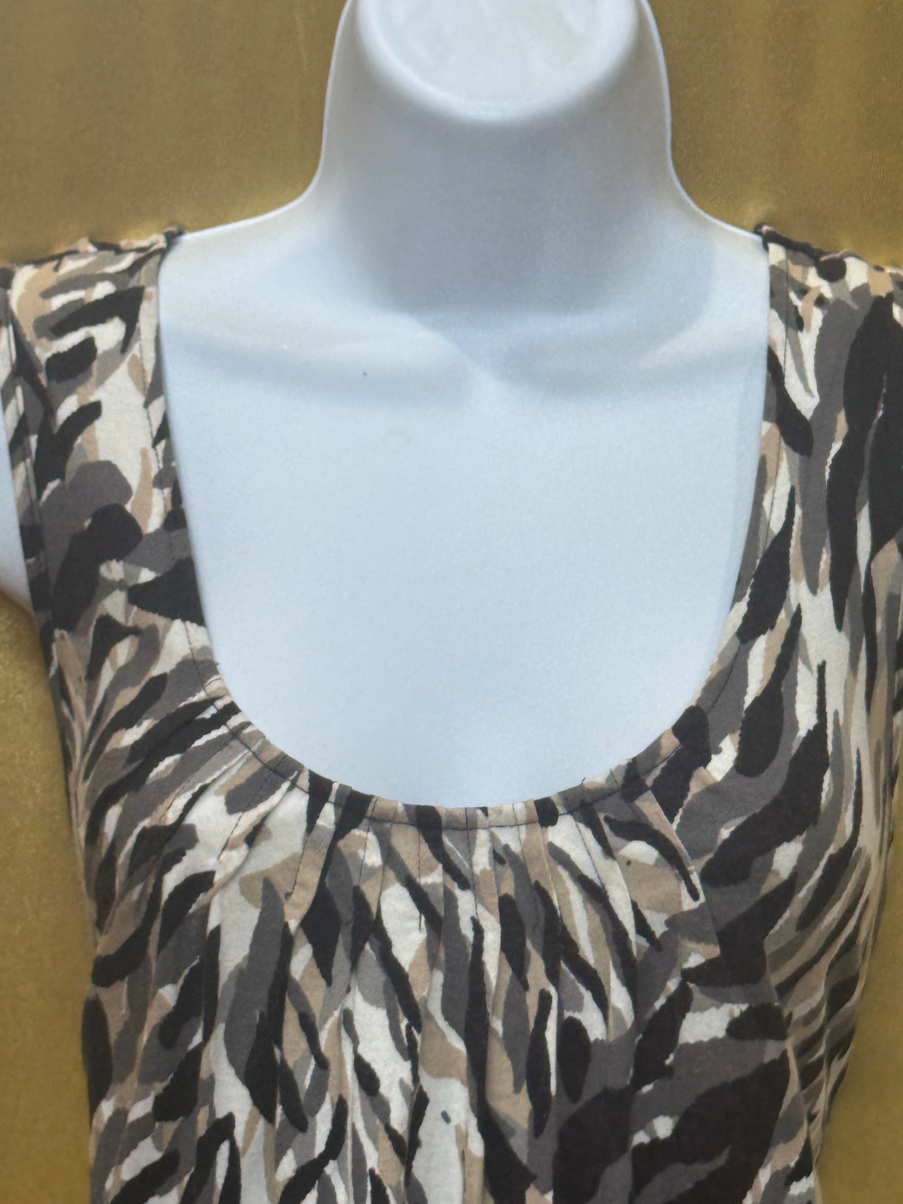 Apostrophe Zebra Print Tank Top Size M Cotton Modal Blend Scoop Neck