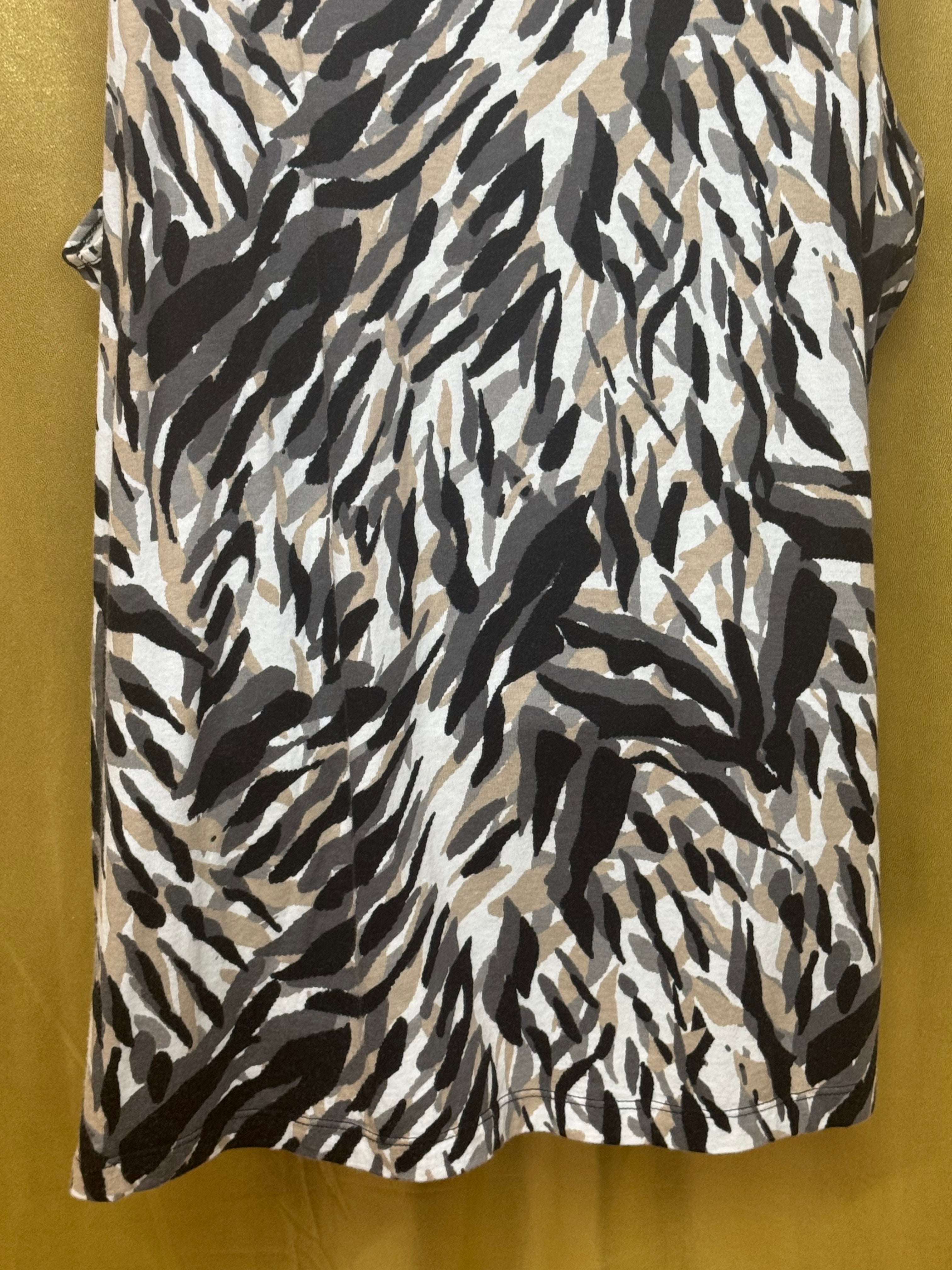Apostrophe Zebra Print Tank Top Size M Cotton Modal Blend Scoop Neck