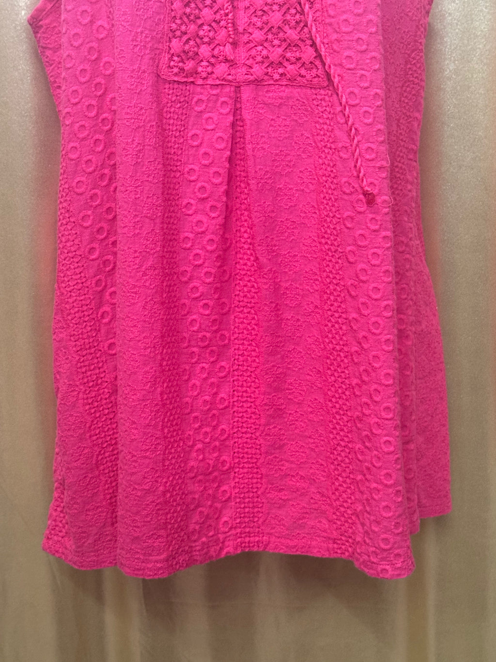 L'affaire Red Crochet Lace Accent Halter Camisole Tank Top Size M Cotton Boho