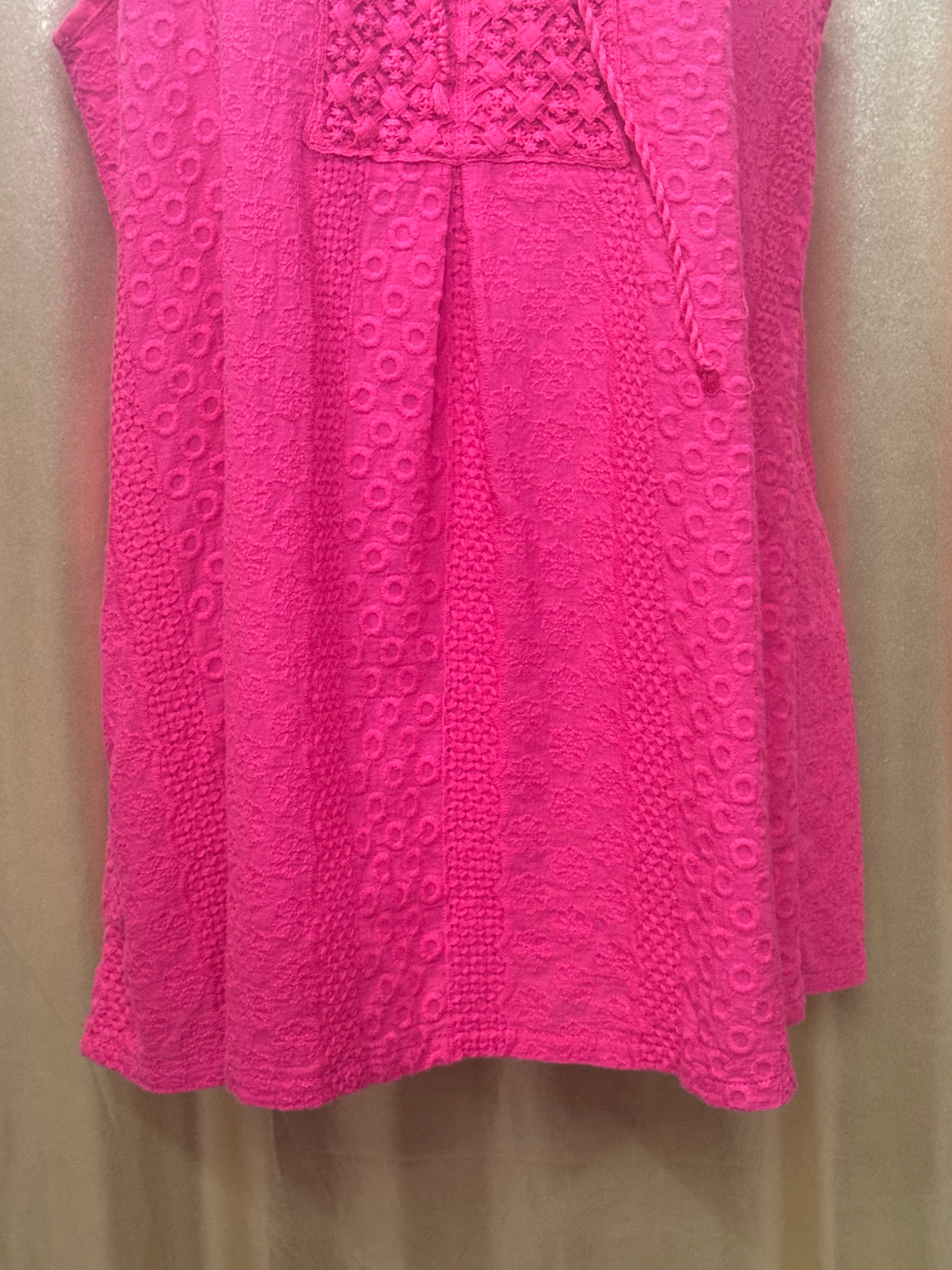 L'affaire Red Crochet Lace Accent Halter Camisole Tank Top Size M Cotton Boho