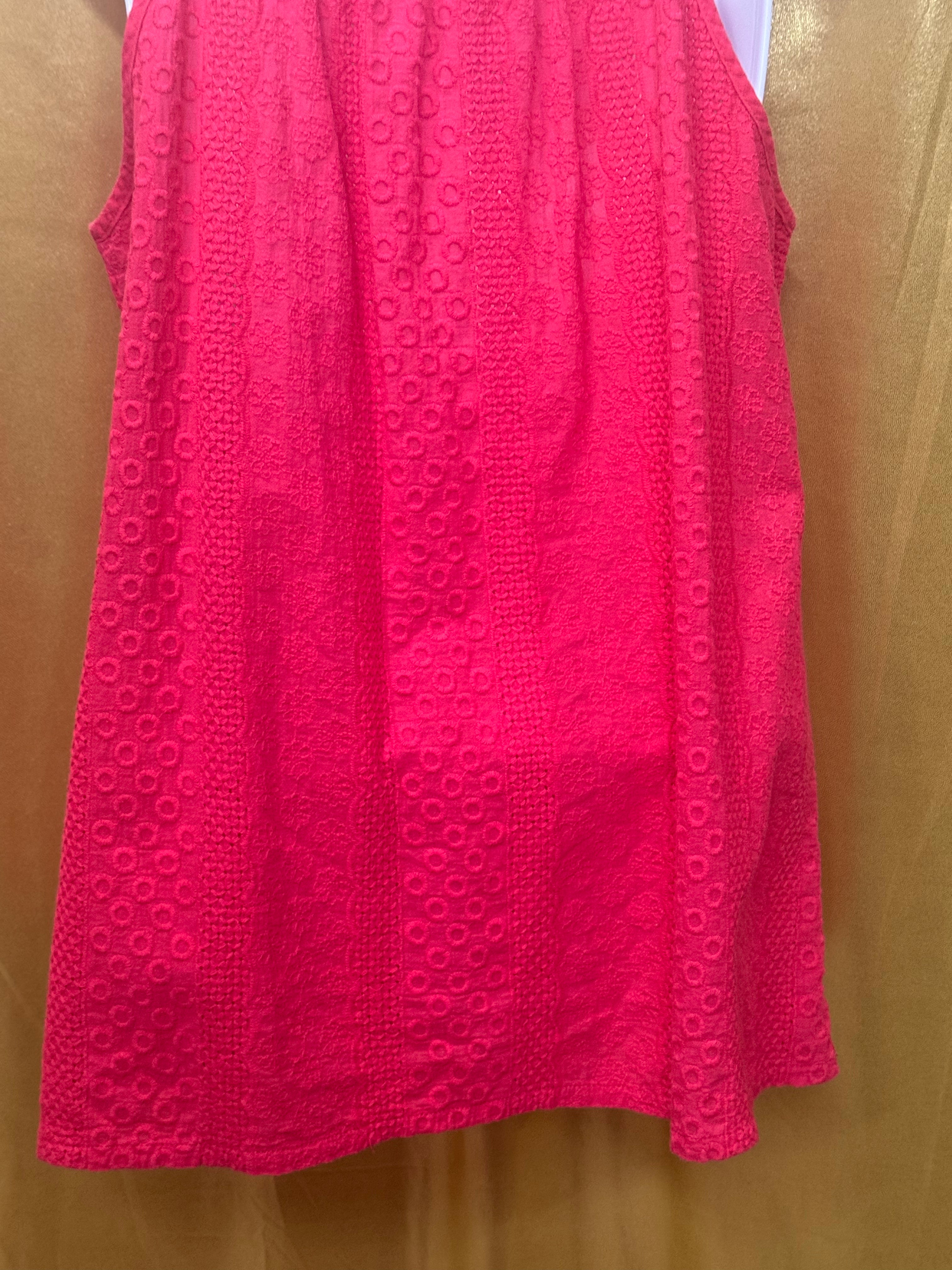 L'affaire Red Crochet Lace Accent Halter Camisole Tank Top Size M Cotton Boho