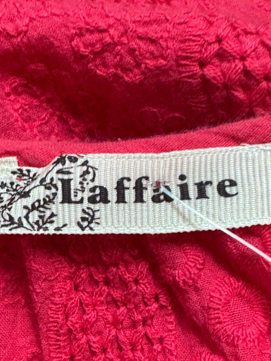 L'affaire Red Crochet Lace Accent Halter Camisole Tank Top Size M Cotton Boho
