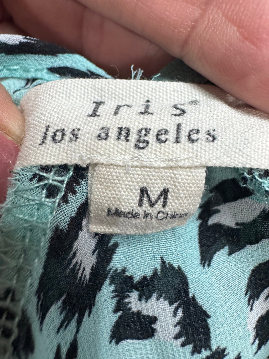 Iris Los Angeles Blue Leopard High-Low Tank Top Medium