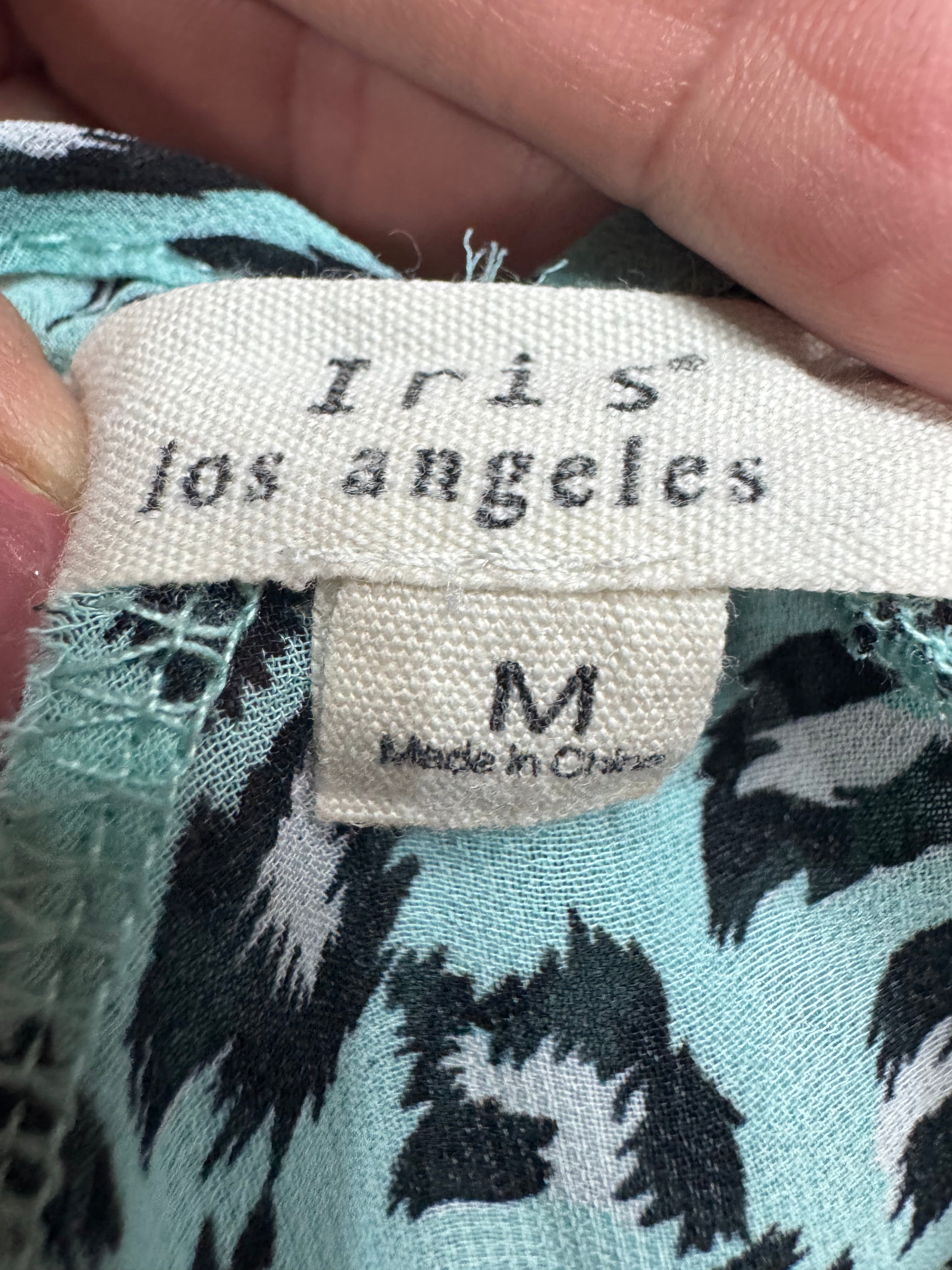 Iris Los Angeles Blue Leopard High-Low Tank Top Medium