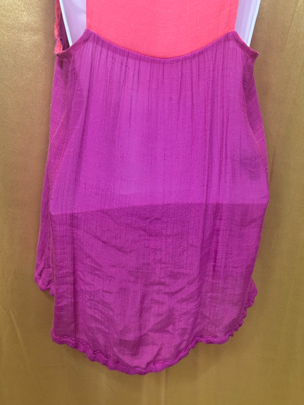 Lucy Love JoJo Top Magenta Pink High-Low Drawstring Tank Medium