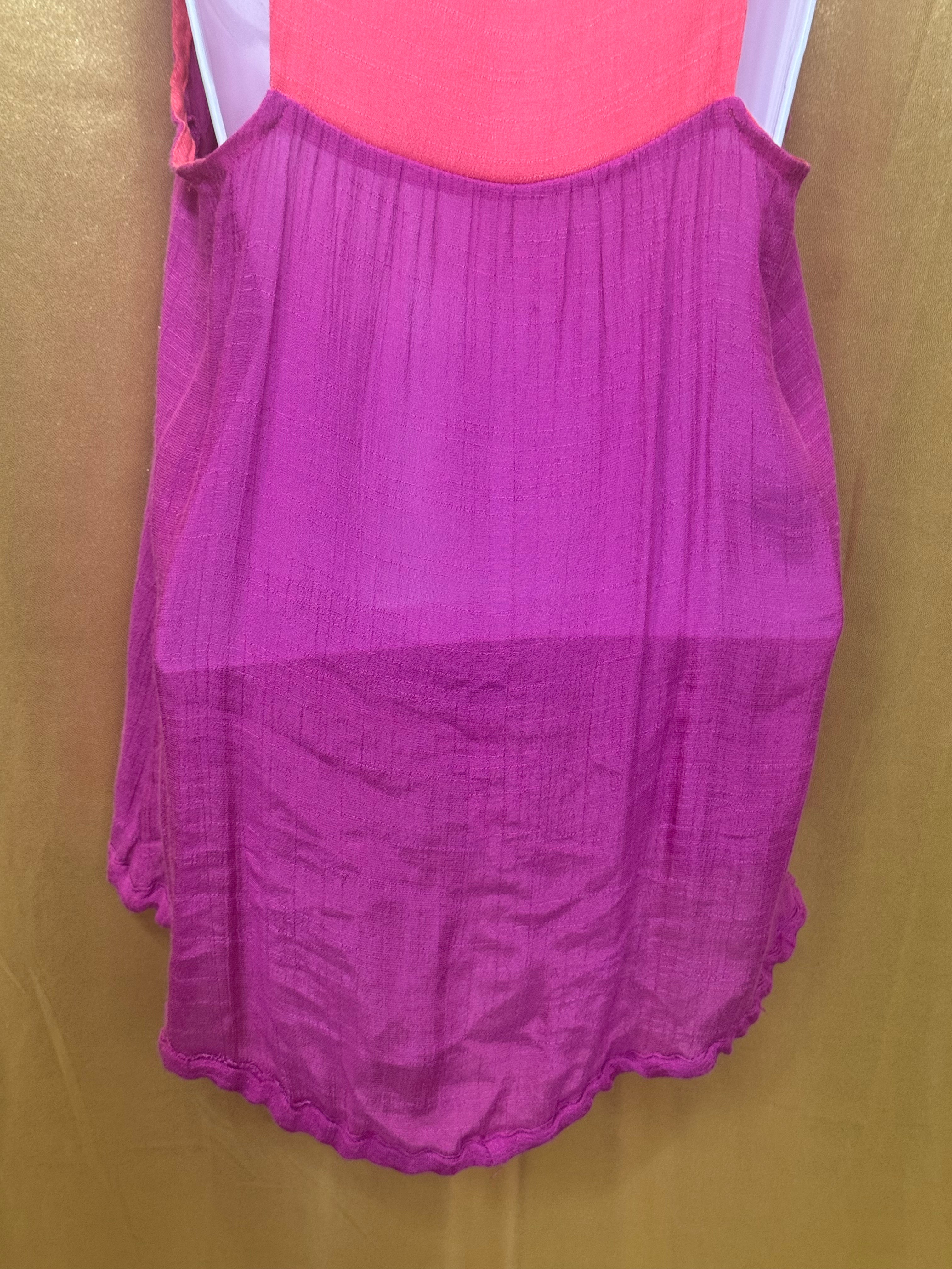 Lucy Love JoJo Top Magenta Pink High-Low Drawstring Tank Medium