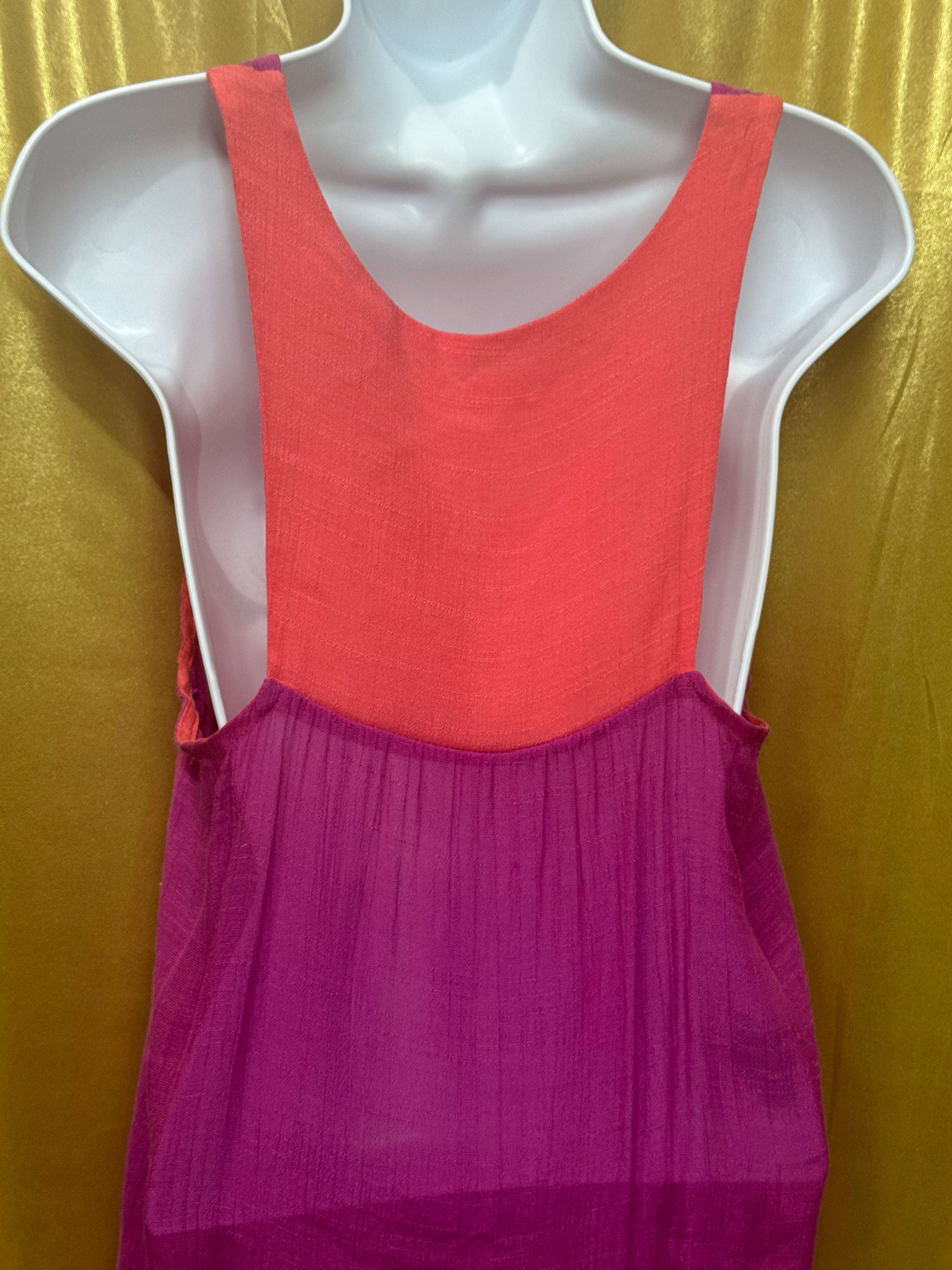 Lucy Love JoJo Top Magenta Pink High-Low Drawstring Tank Medium