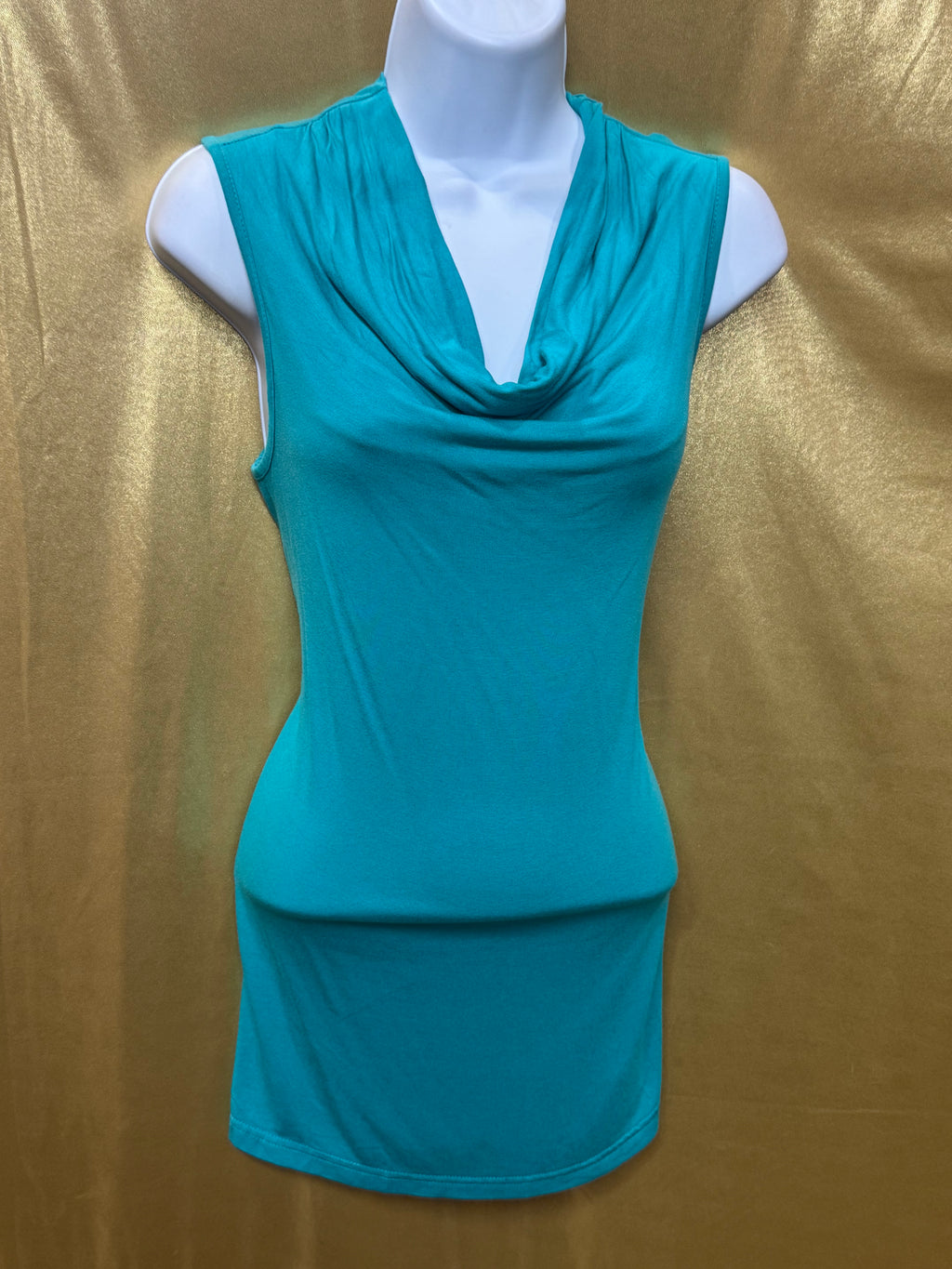 New Directions Teal Sleeveless Cowl Neck Top - Size Medium