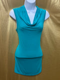 New Directions Teal Sleeveless Cowl Neck Top - Size Medium